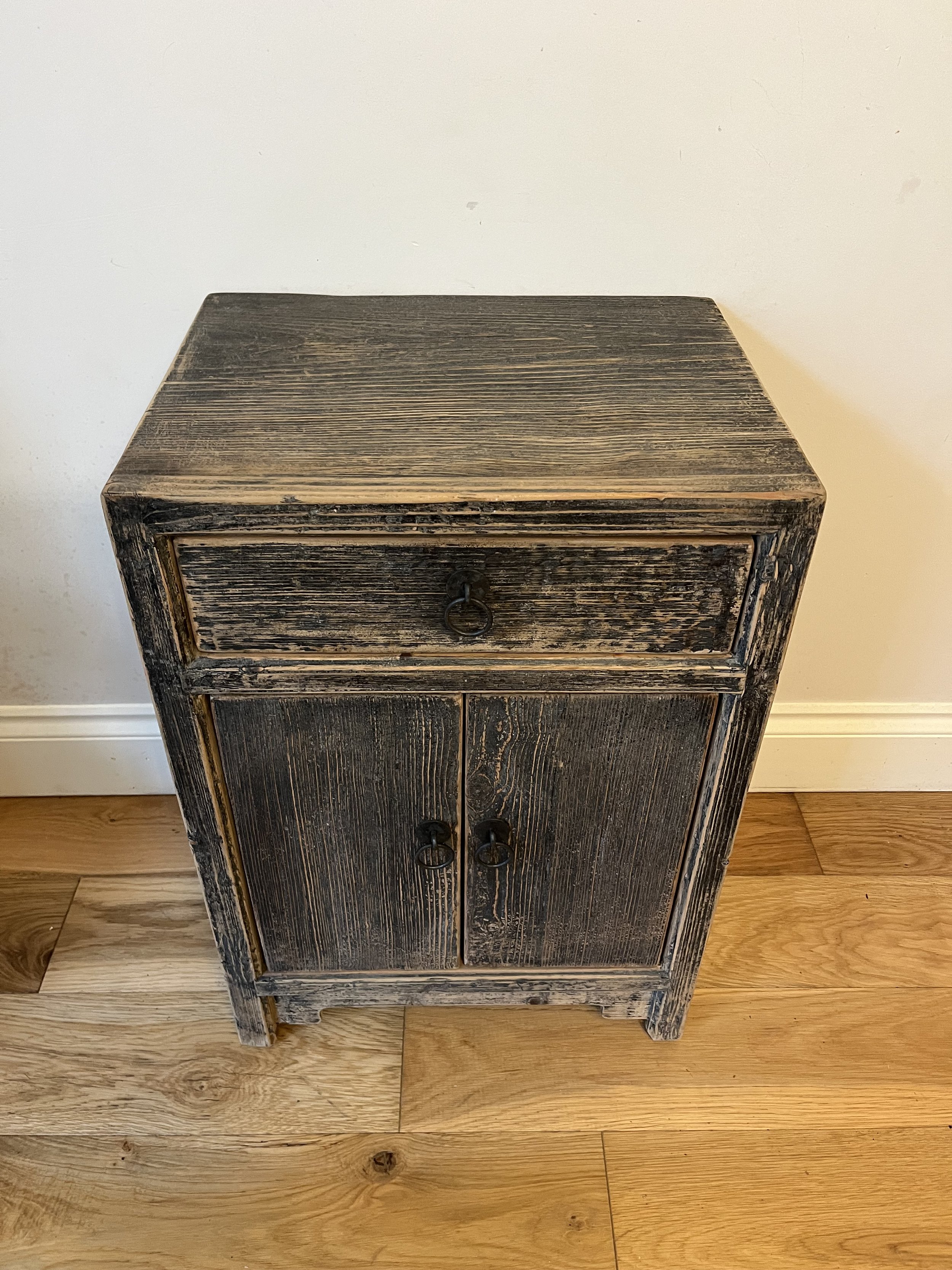 Secondhand vintage pine bedside table