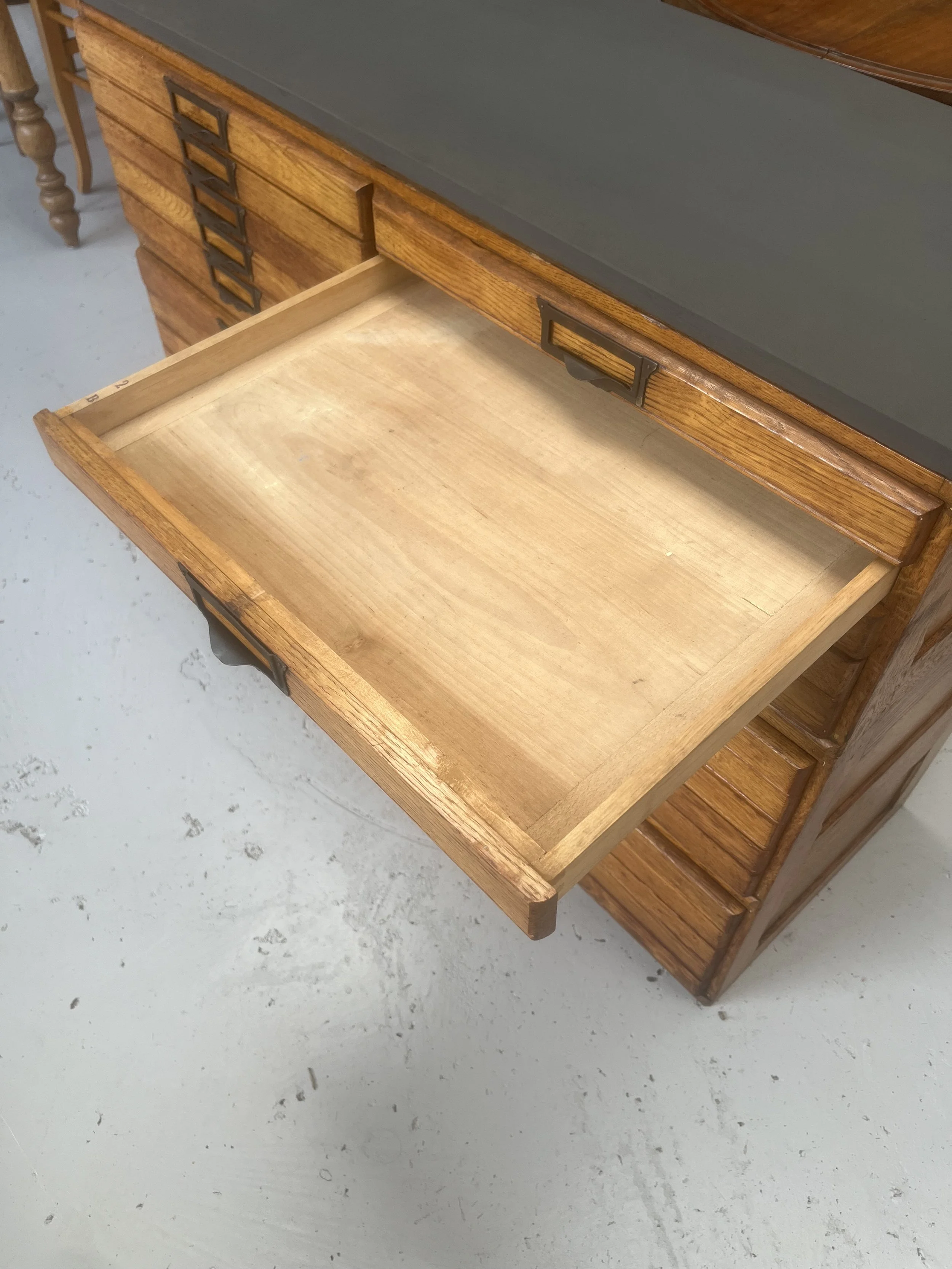Secondhand vintage map chest filing cabinet