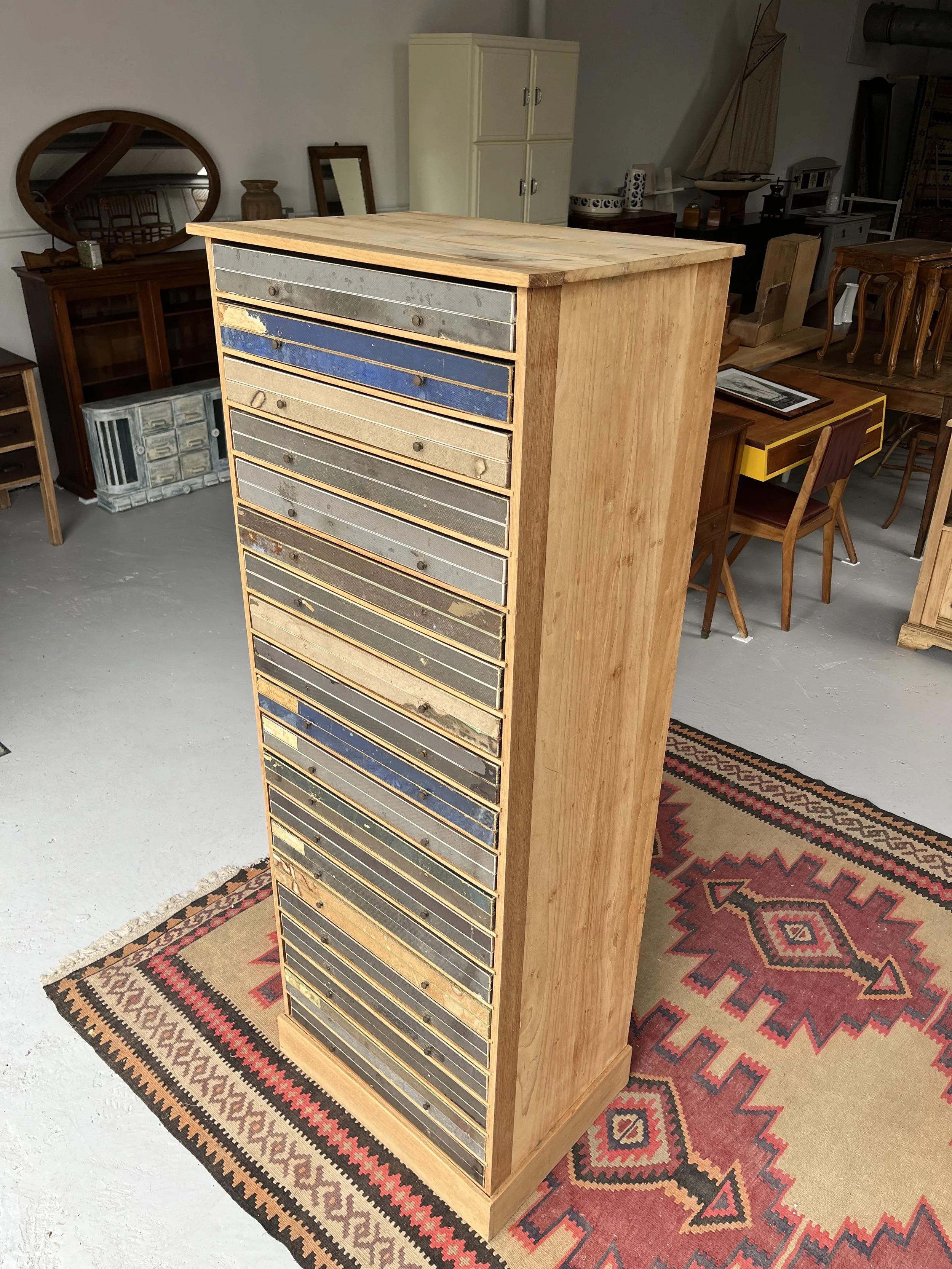 Secondhand vintage multi-drawer cabinet entomology