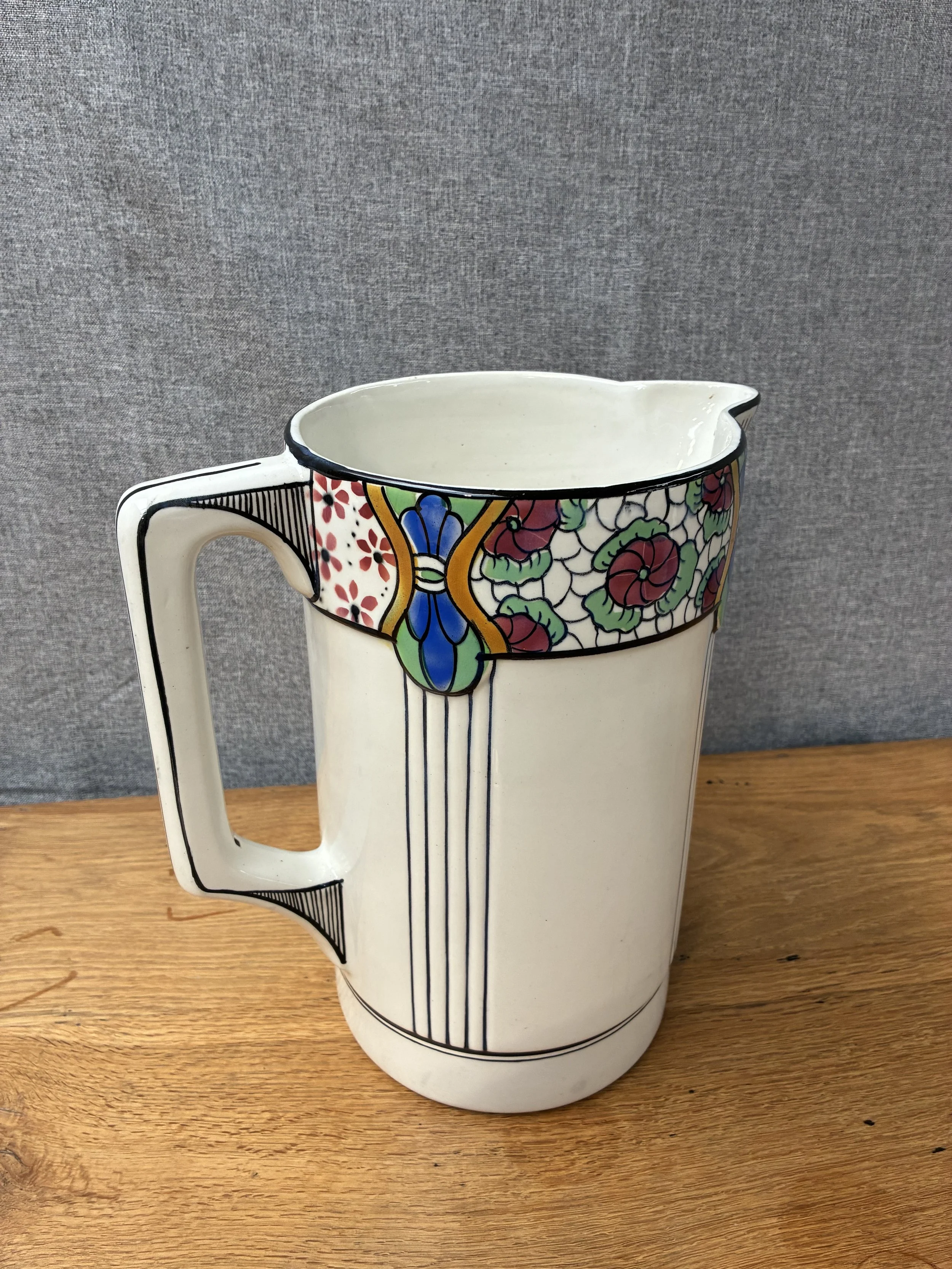 Secondhand vintage ceramic art deco pitcher