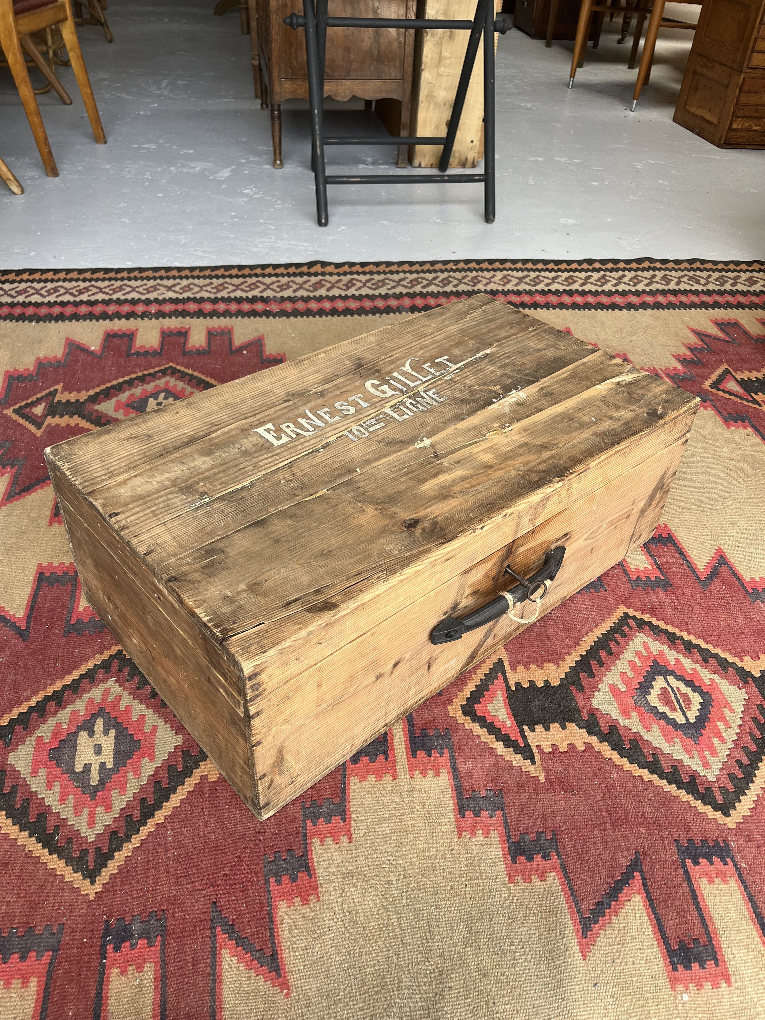 Secondhand vintage military trunk