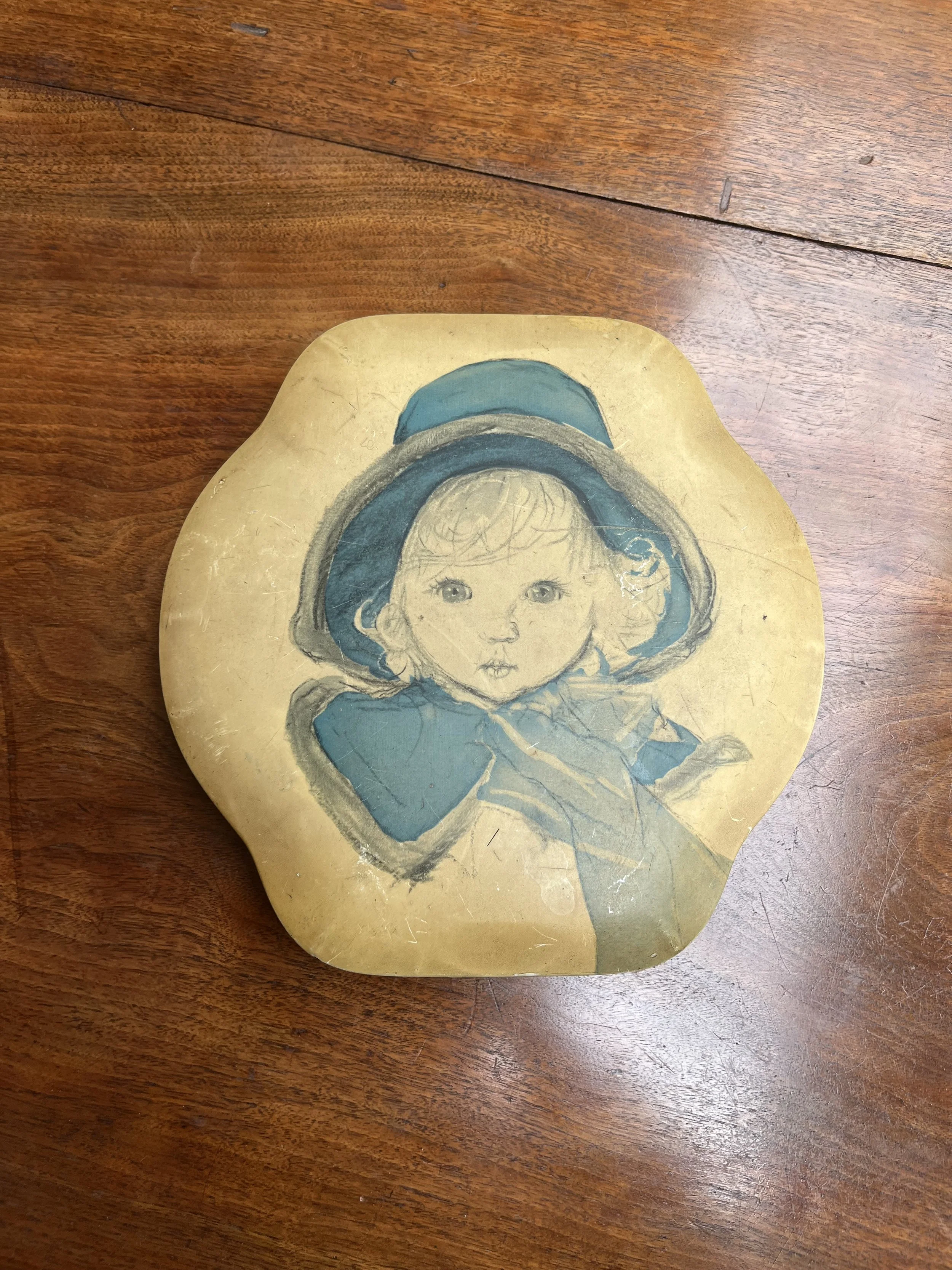Secondhand vintage tin box