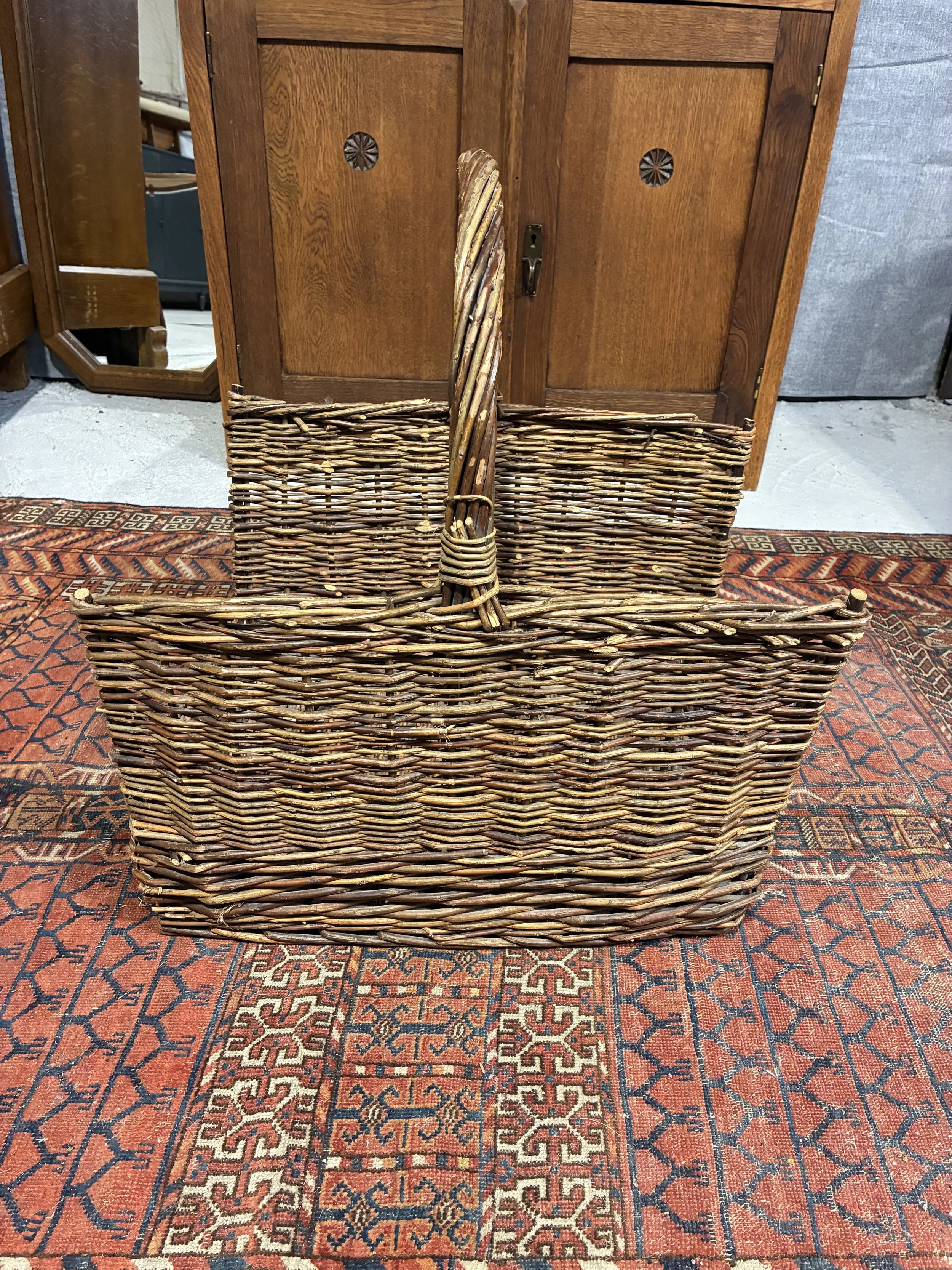 Secondhand wicker log basket