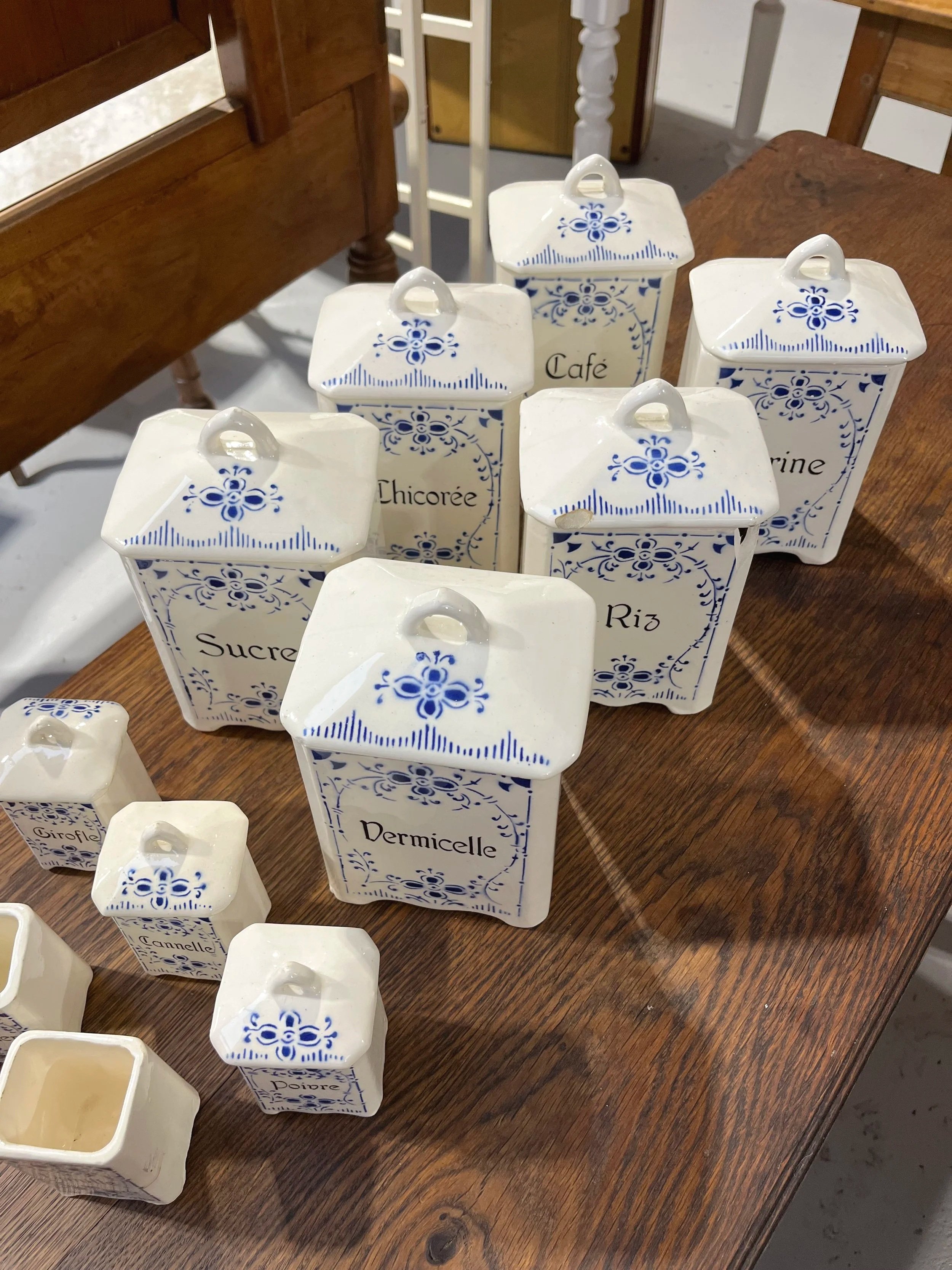 Vintage secondhand french kitchen canister