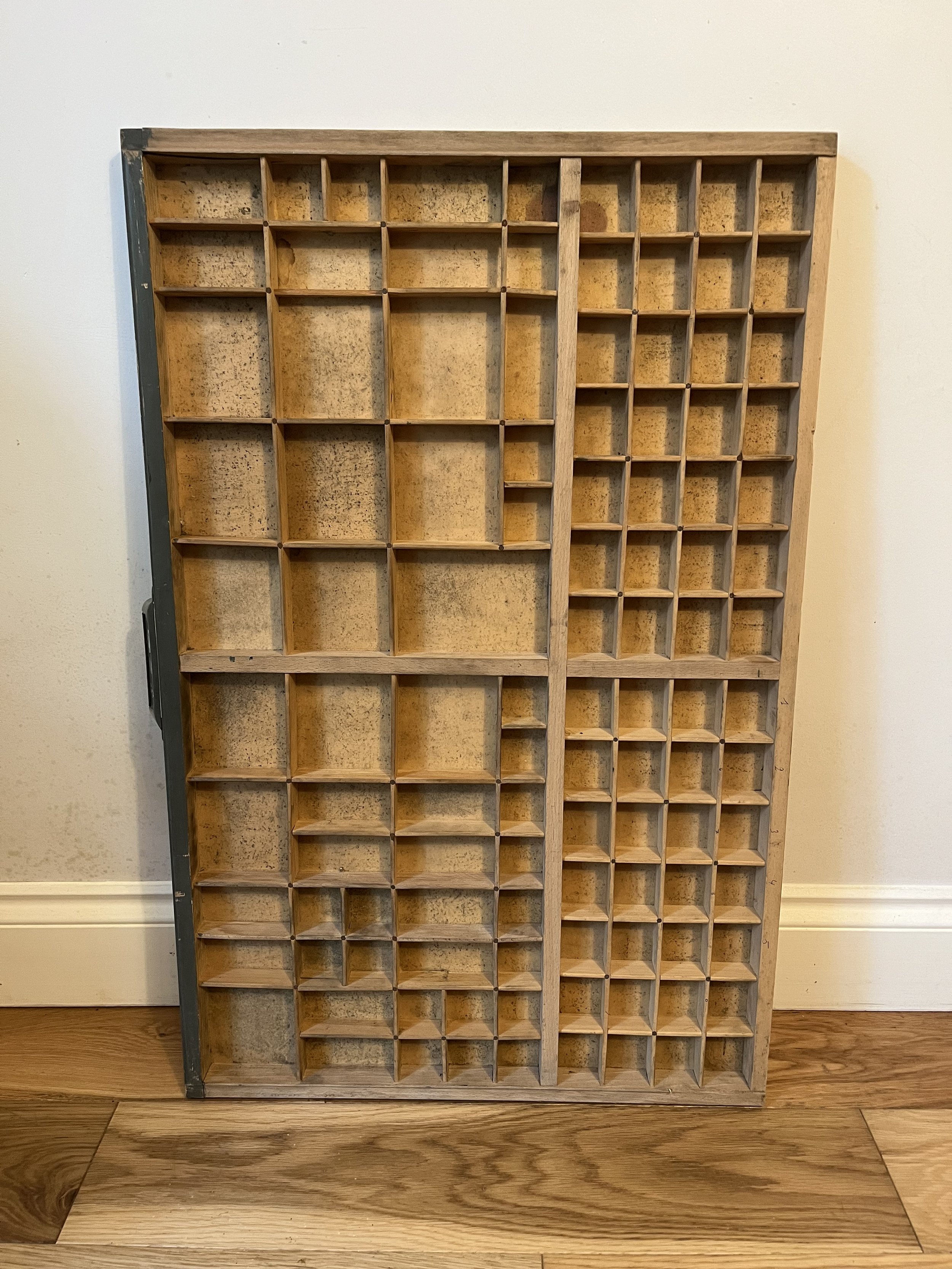 Secondhand vintage printer's drawer
