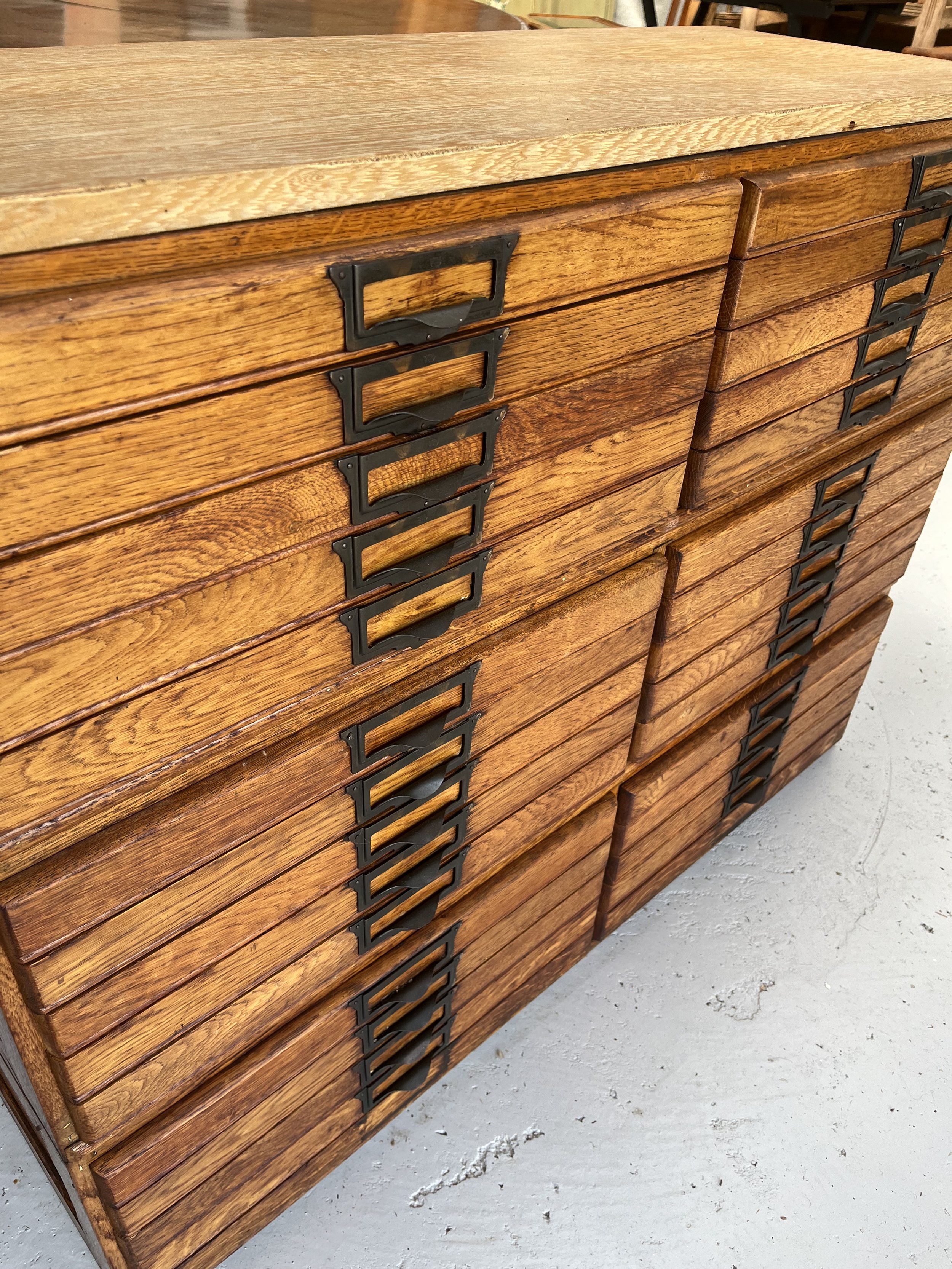 Secondhand vintage map chest filing cabinet