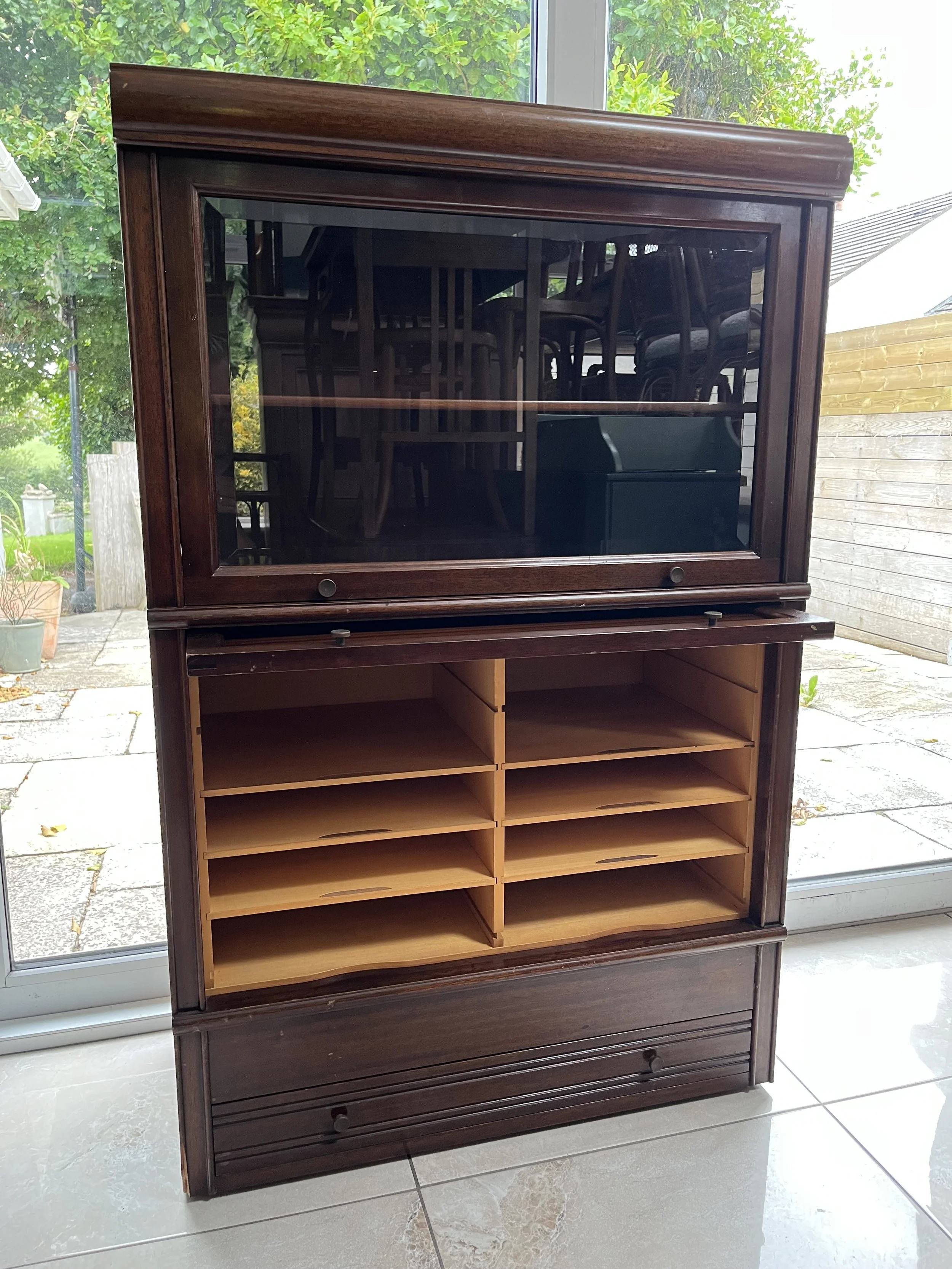 Secondhand vintage bookcase display cabinet