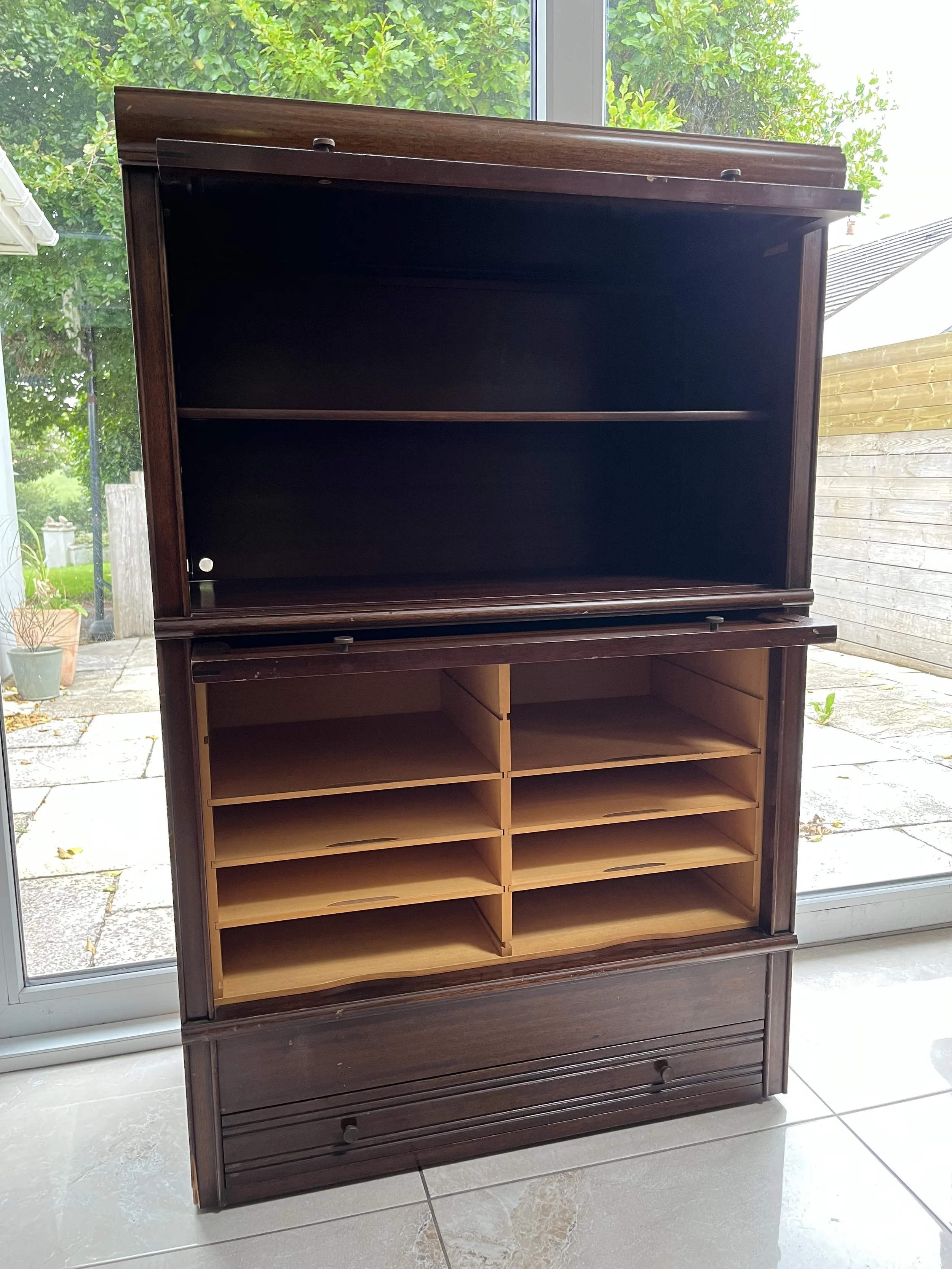 Secondhand vintage bookcase display cabinet