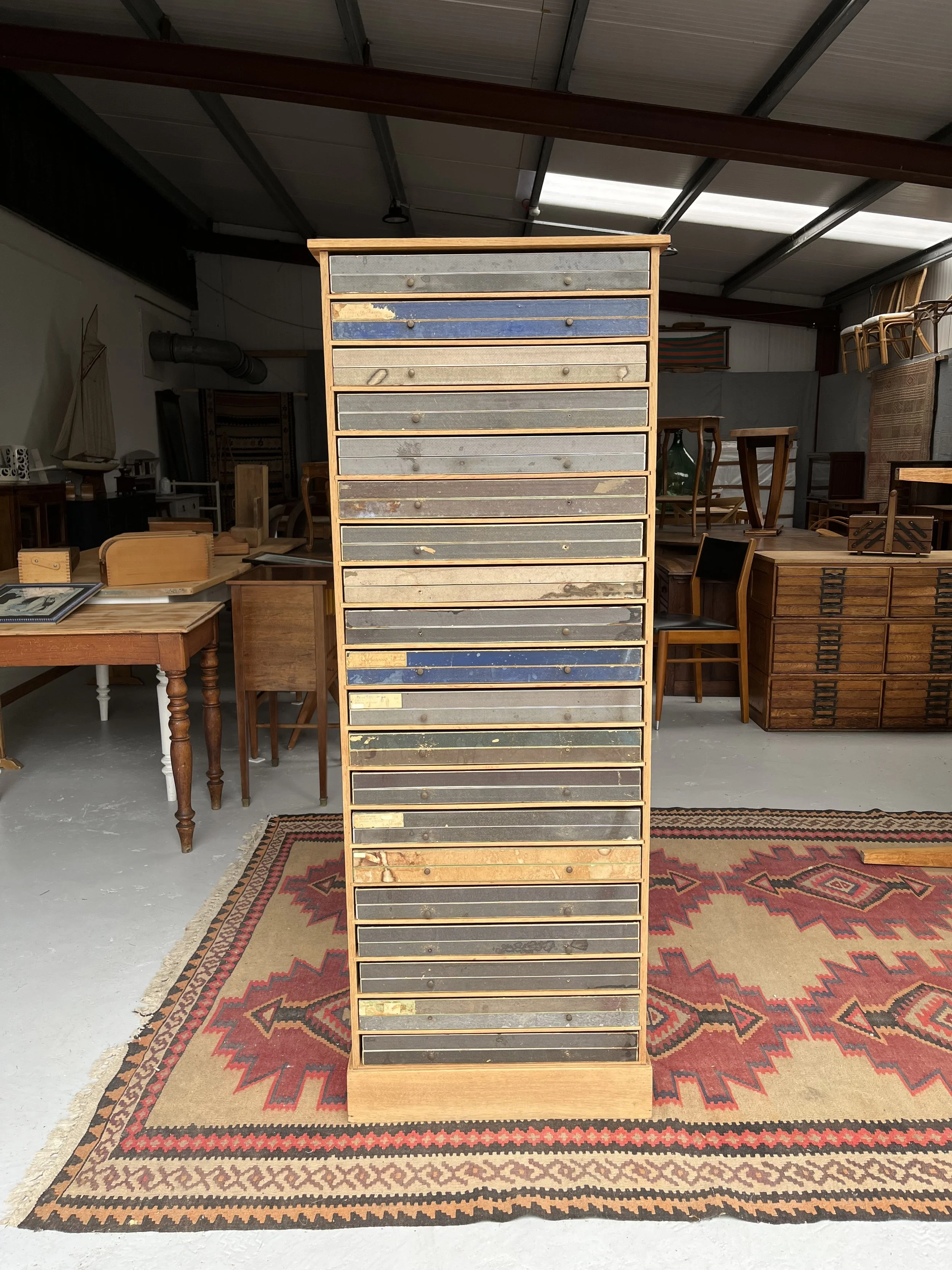 Secondhand vintage multi-drawer cabinet entomology