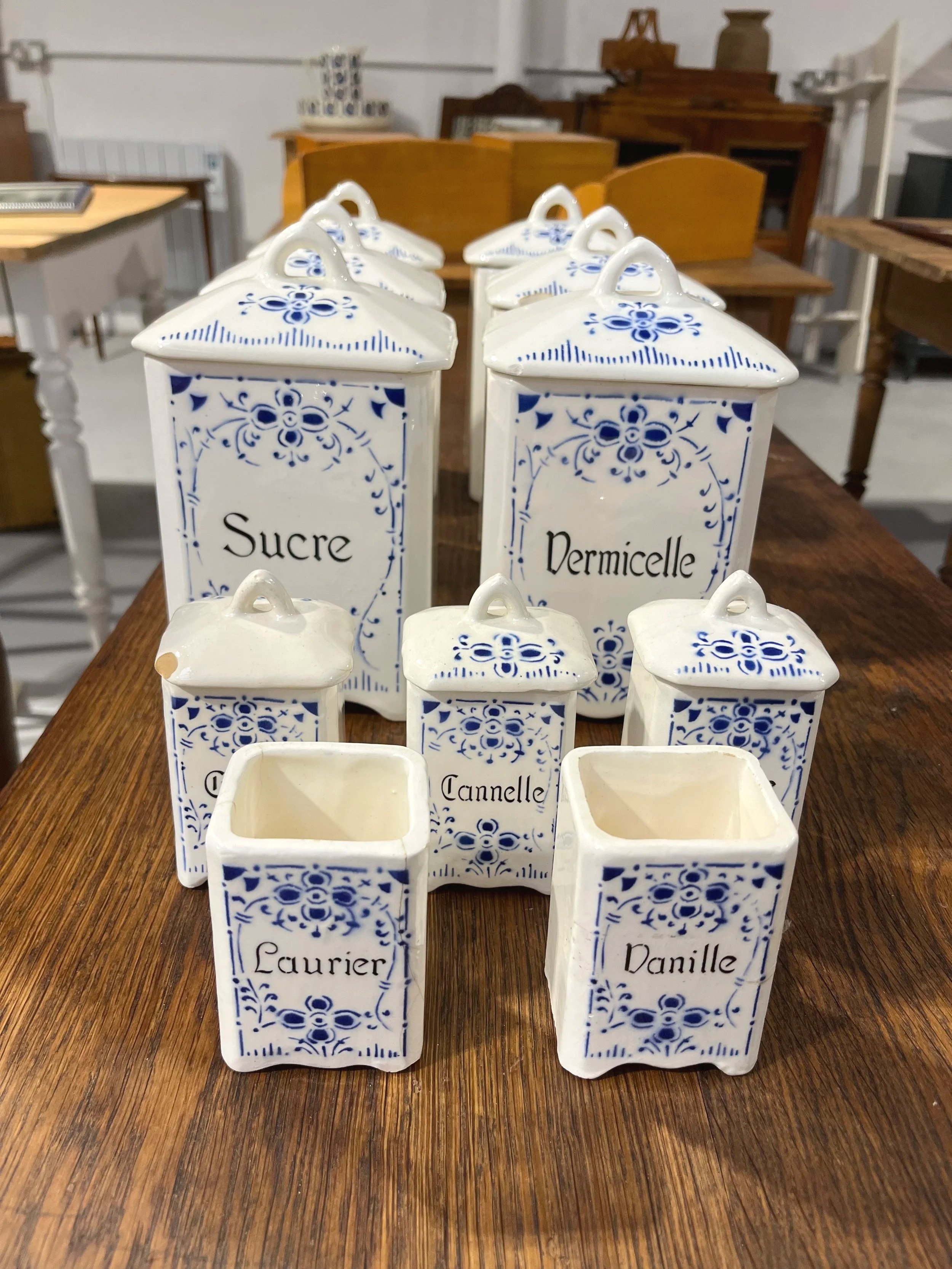 Vintage secondhand french kitchen canister