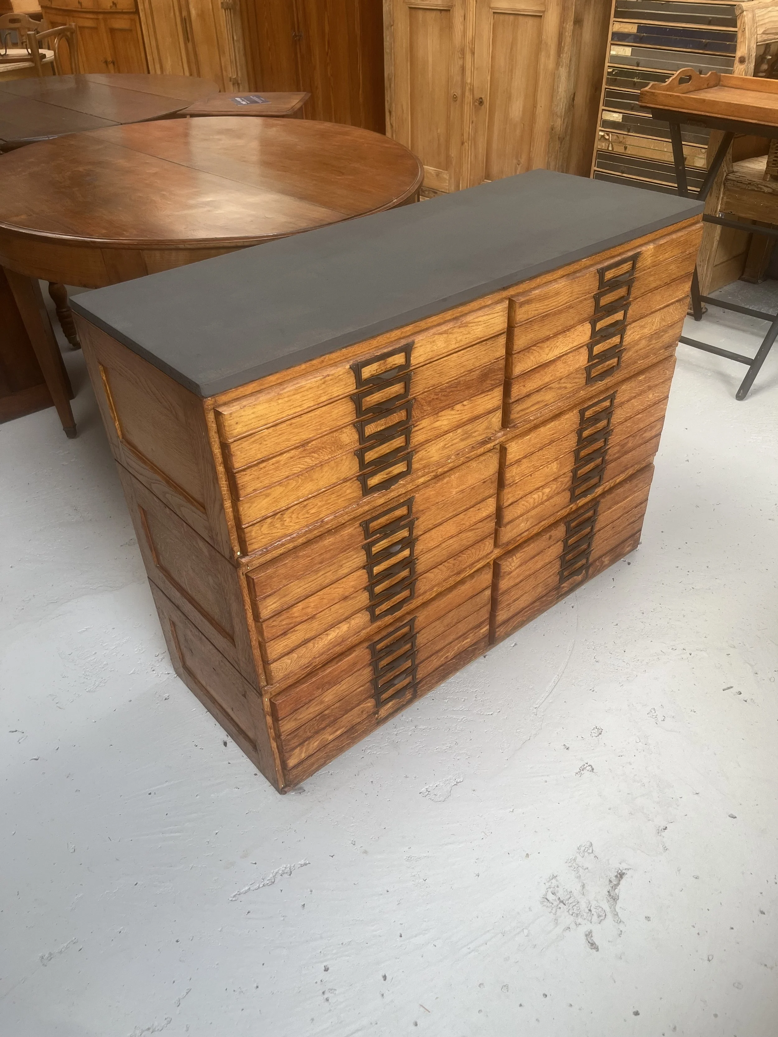Secondhand vintage map chest filing cabinet