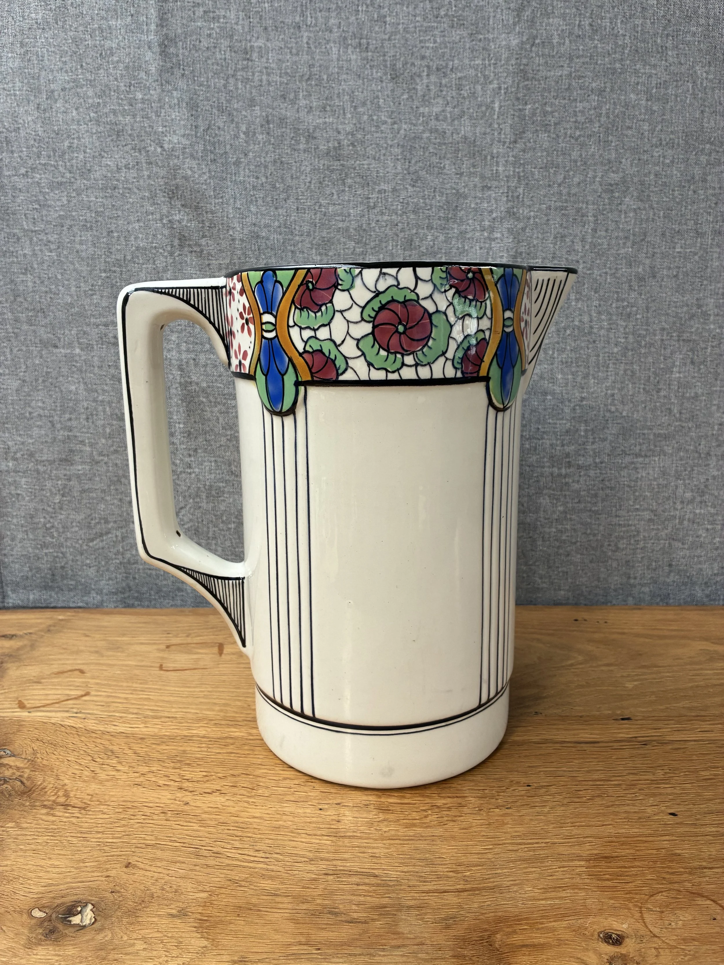 Secondhand vintage ceramic art deco pitcher