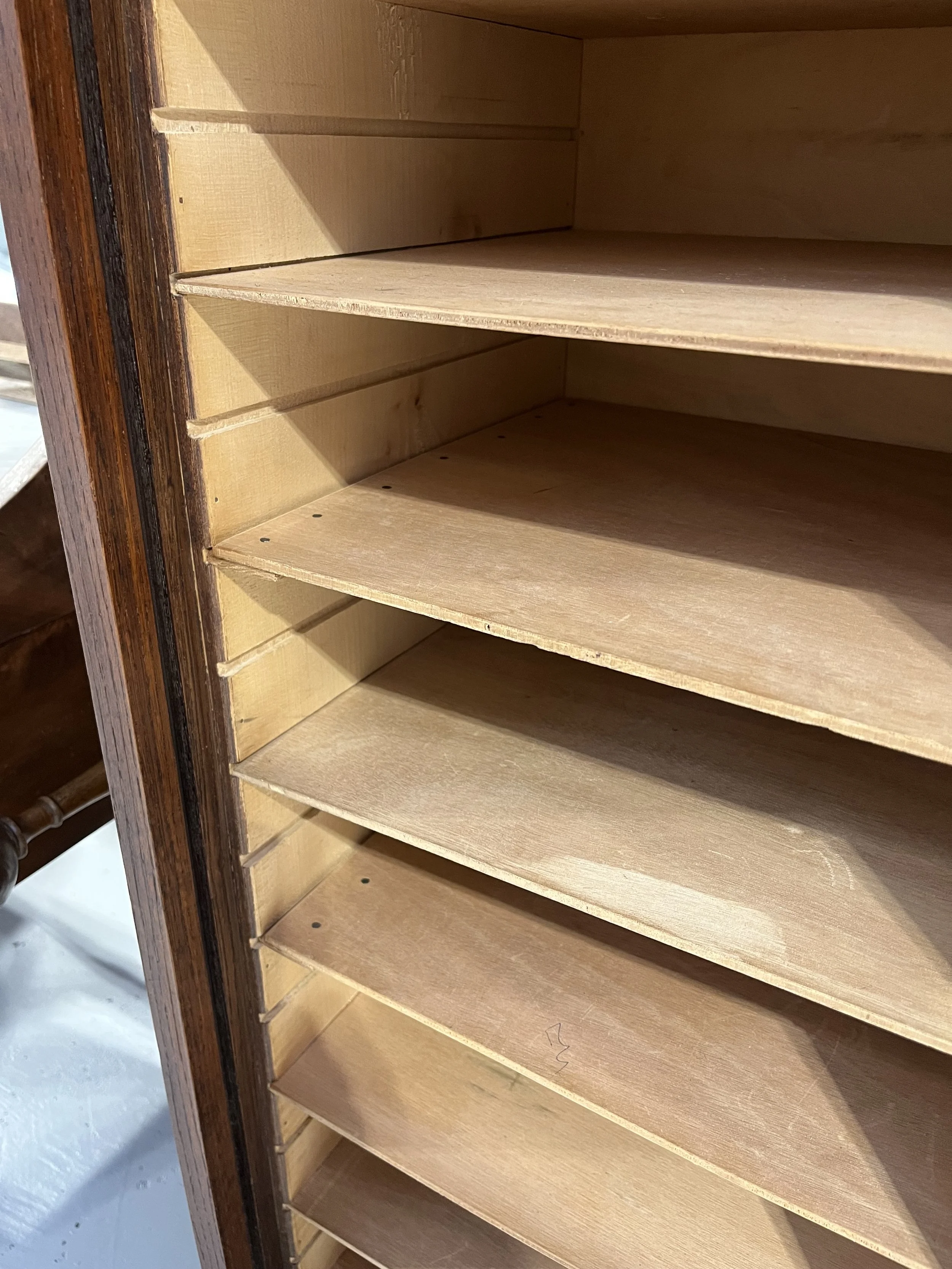 Vintage secondhand tambour filing cabinet