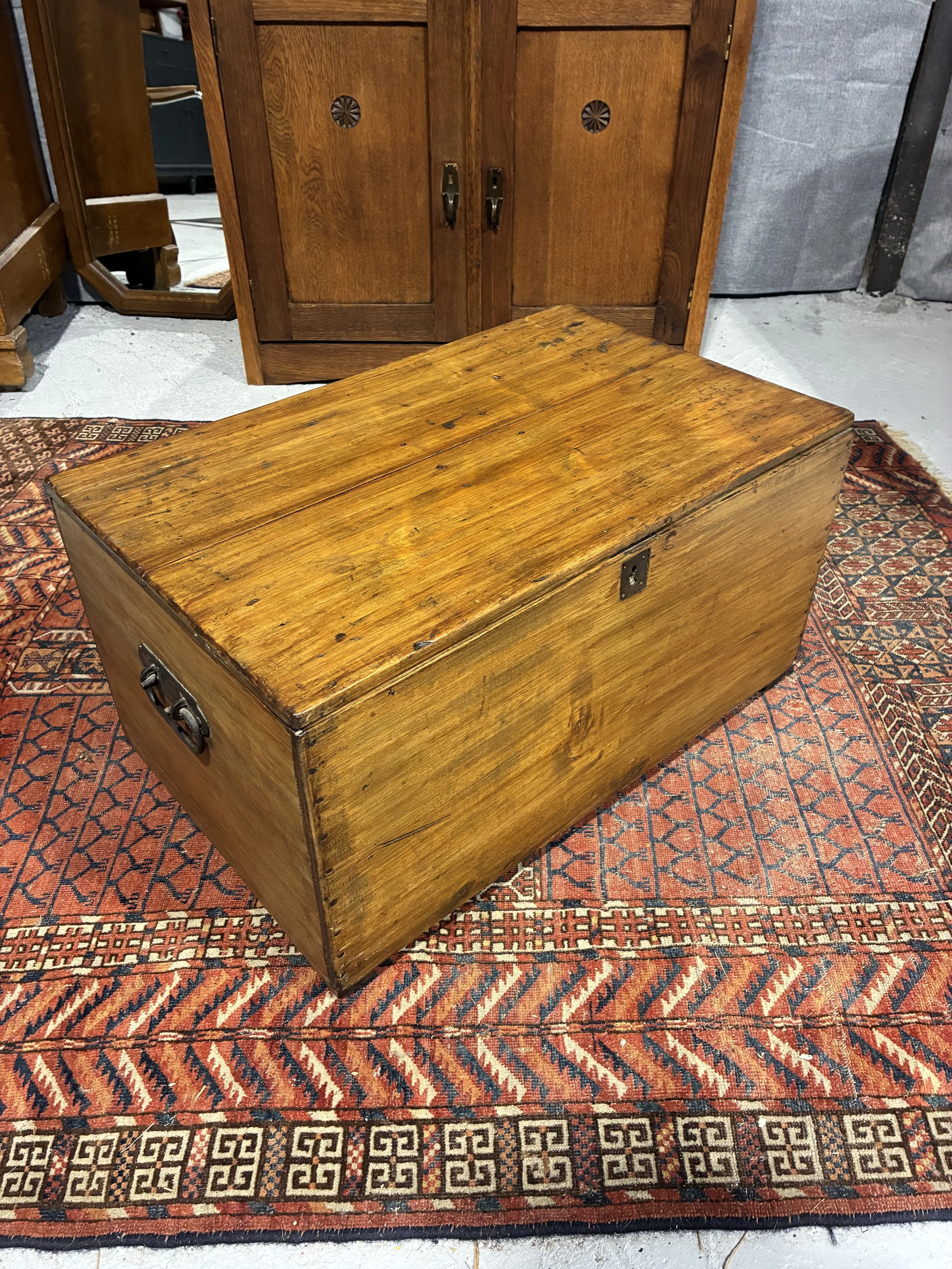 Secondhand vintage antique storage trunk