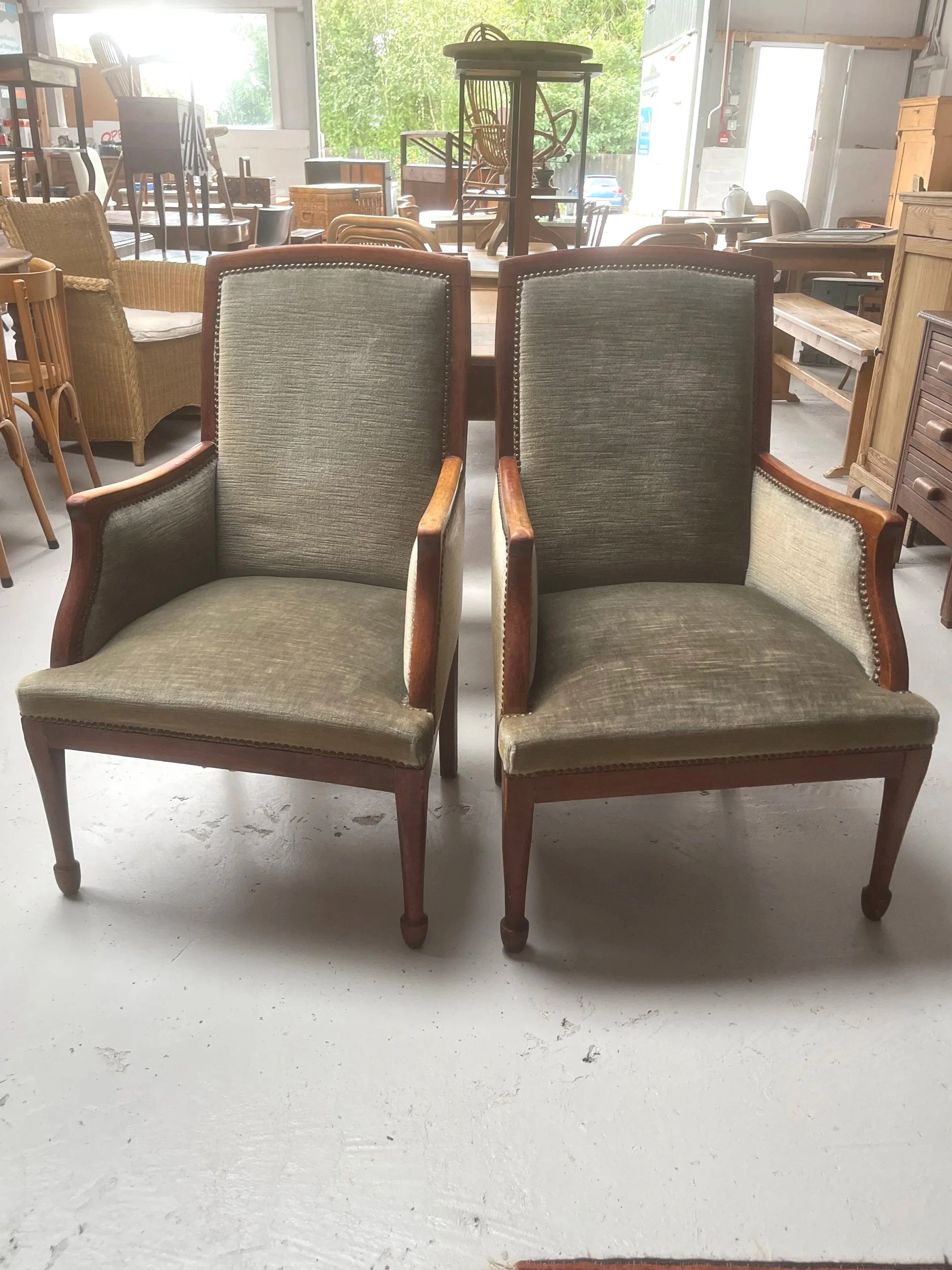 Secondhand vintage armchairs