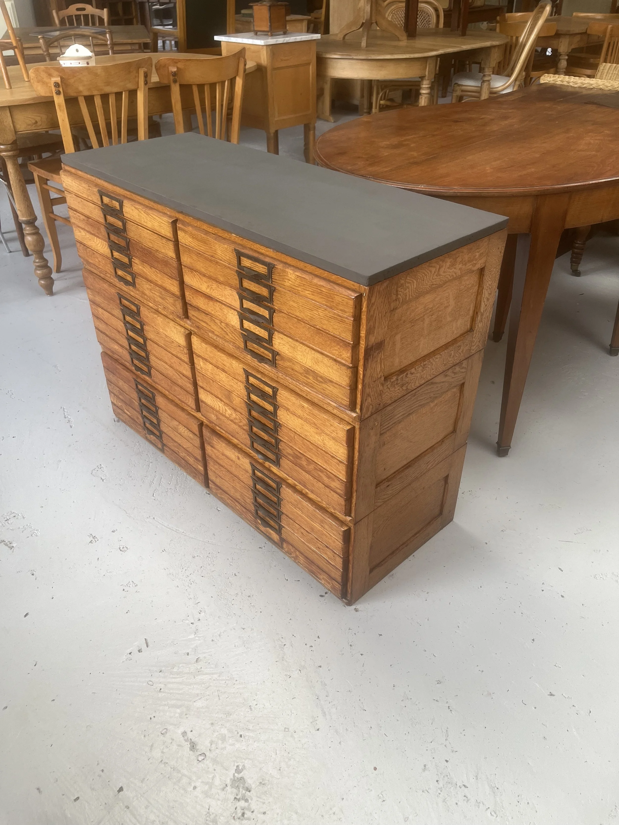 Secondhand vintage map chest filing cabinet