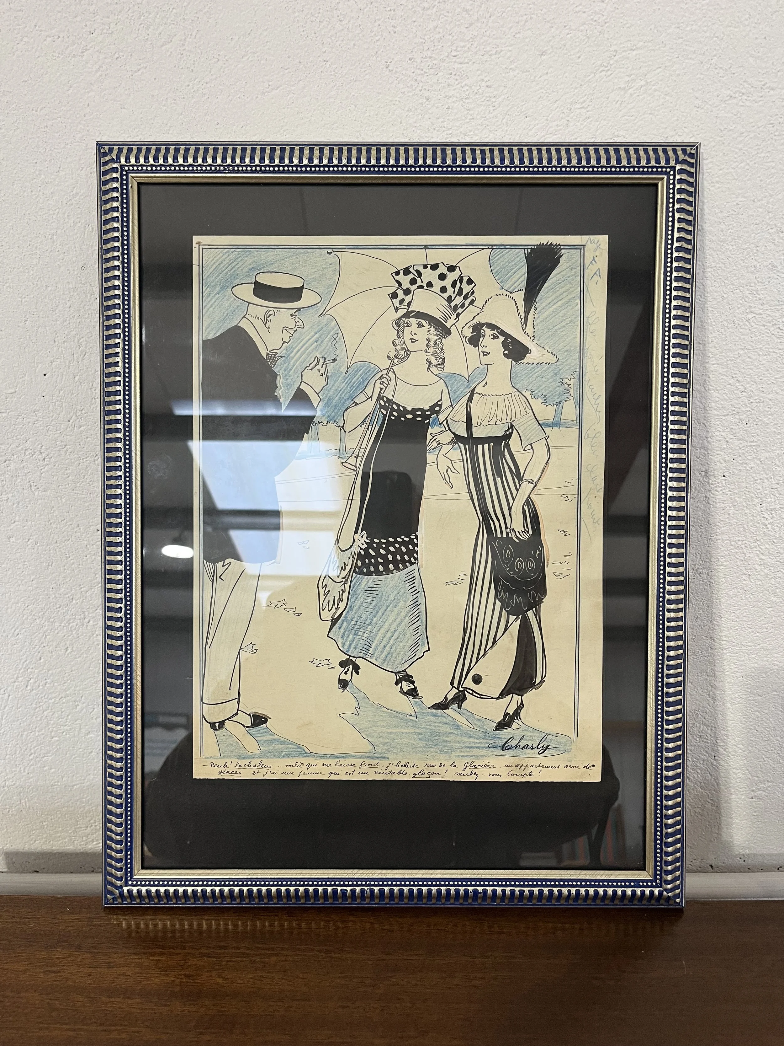 Vintage secondhand art deco drawing