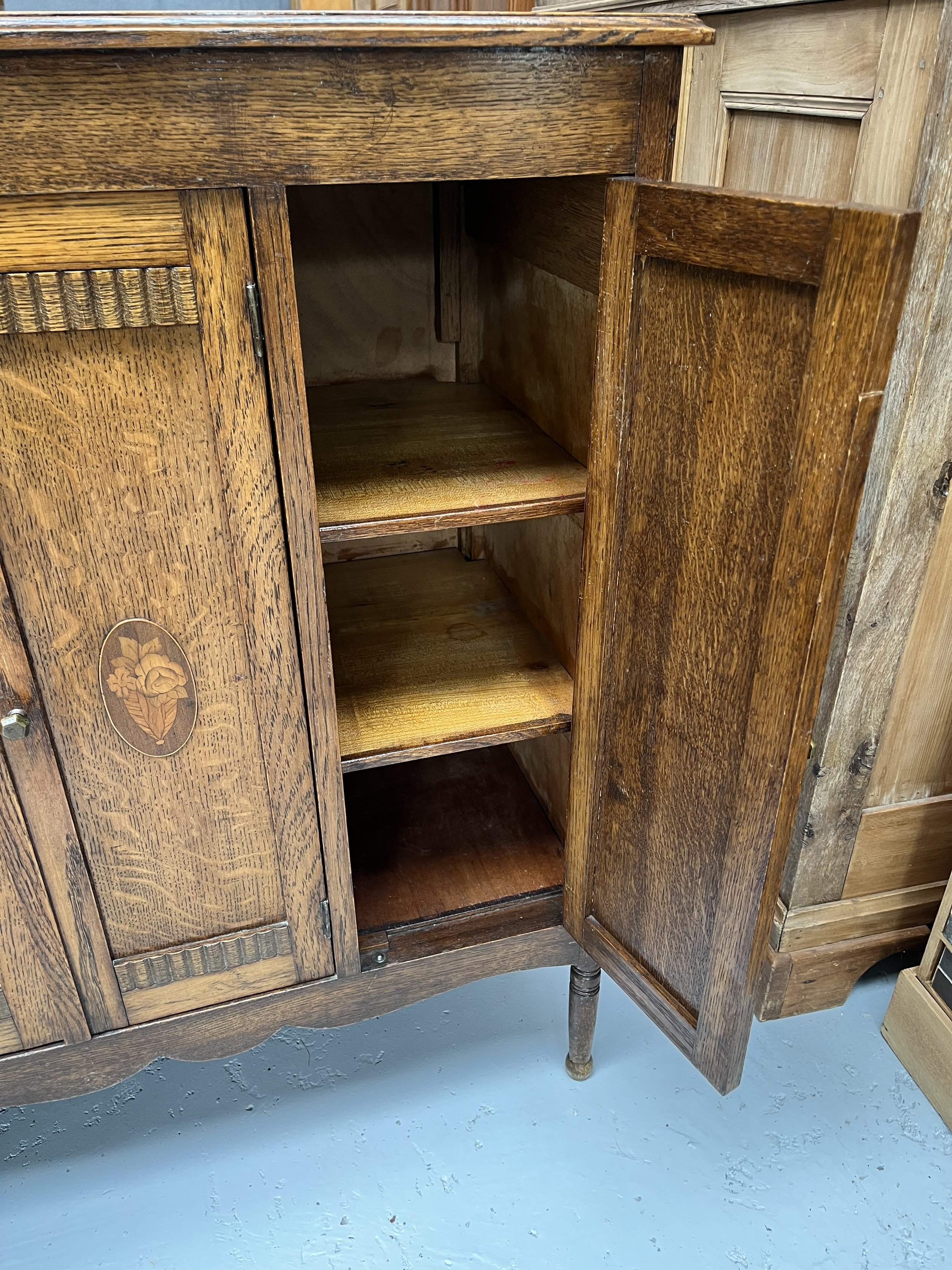 Secondhand vintage antique sideboard