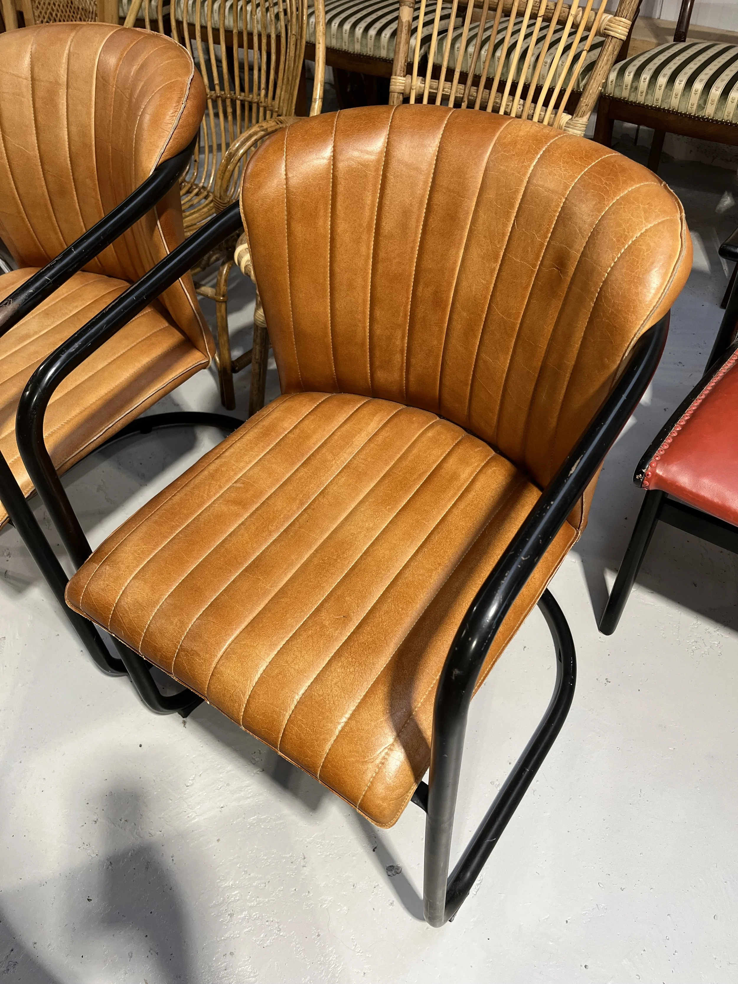 Vintage secondhand industrial design armchairs