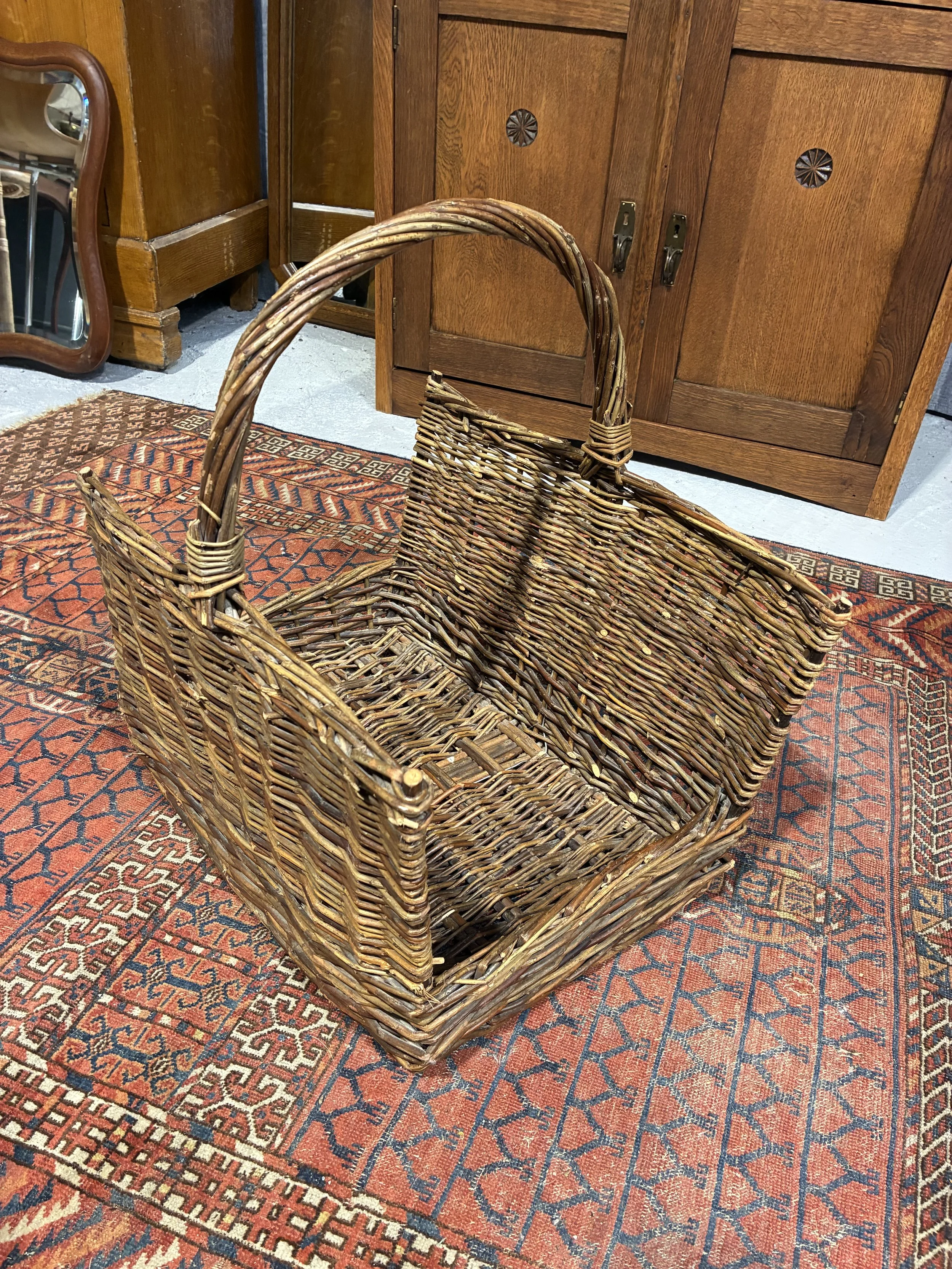 Secondhand wicker log basket