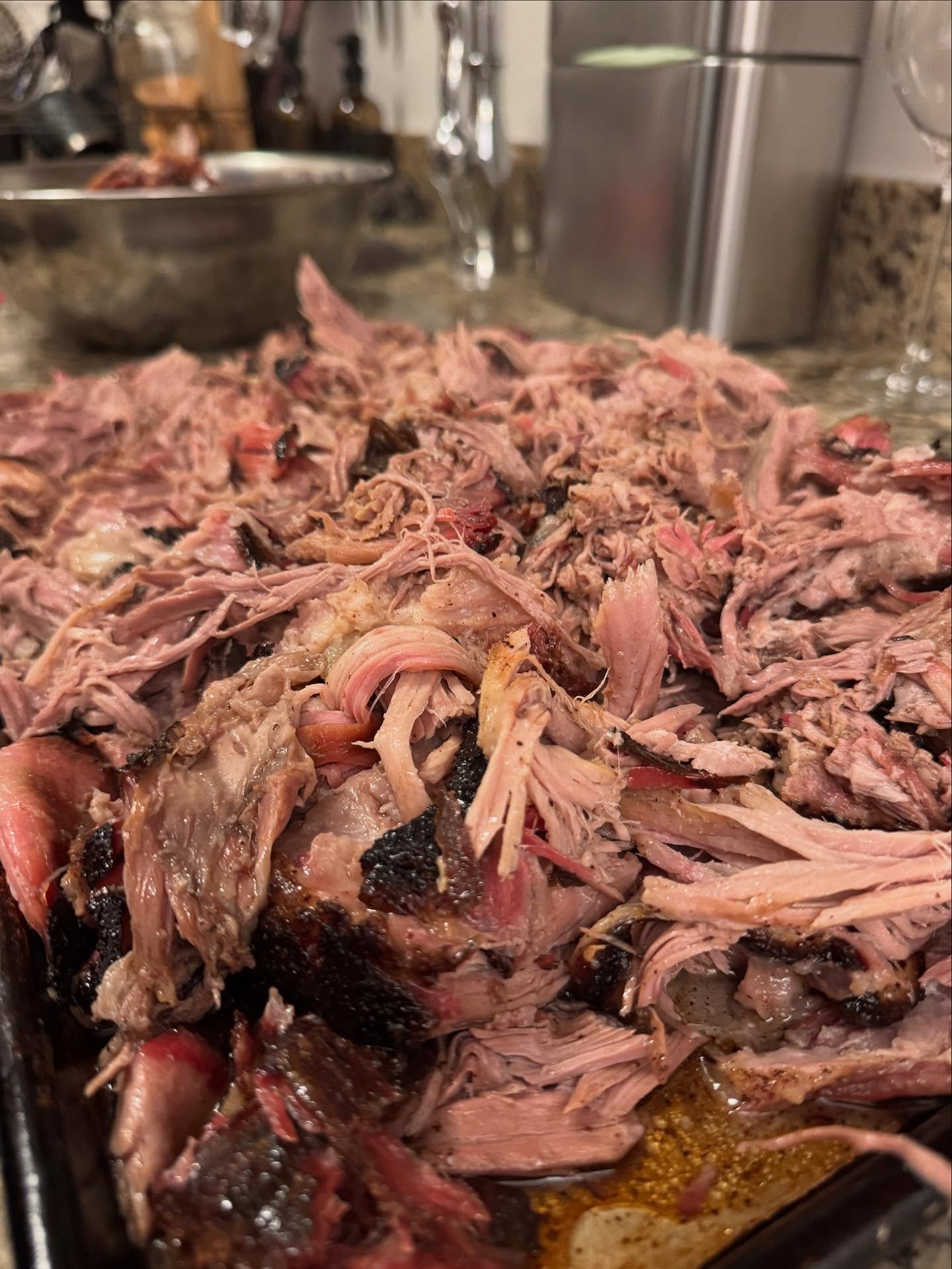 A little heat, a little smoke, and whole lot of time can produce amazing results. It also helps to start with a great piece of pork shoulder from @oliviersbutchery