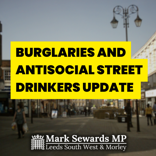 Burglaries and antisocial street drinkers update 