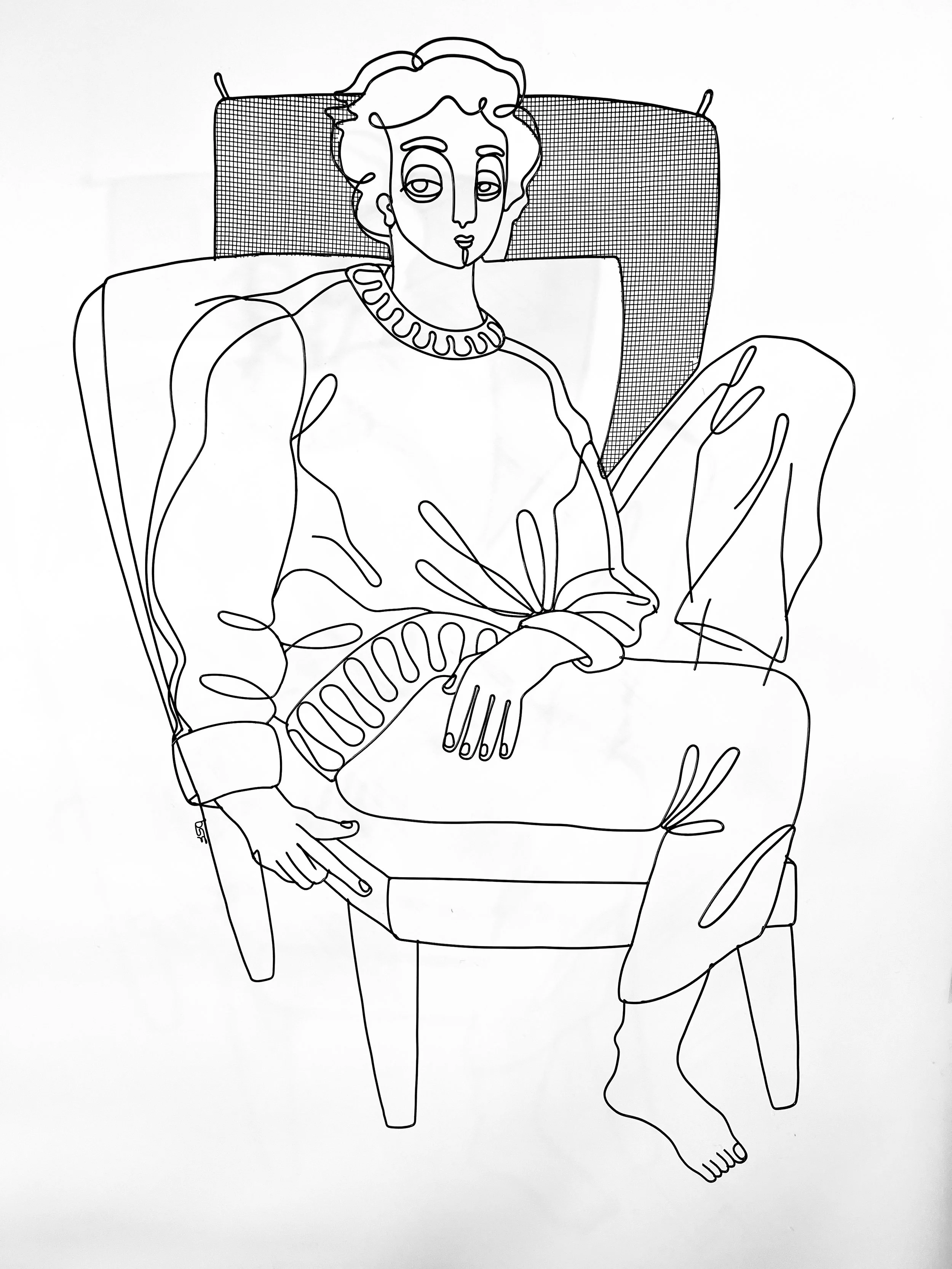 My Grandfather's Sweater, Powder Coated Steel, 25”x38”x6”