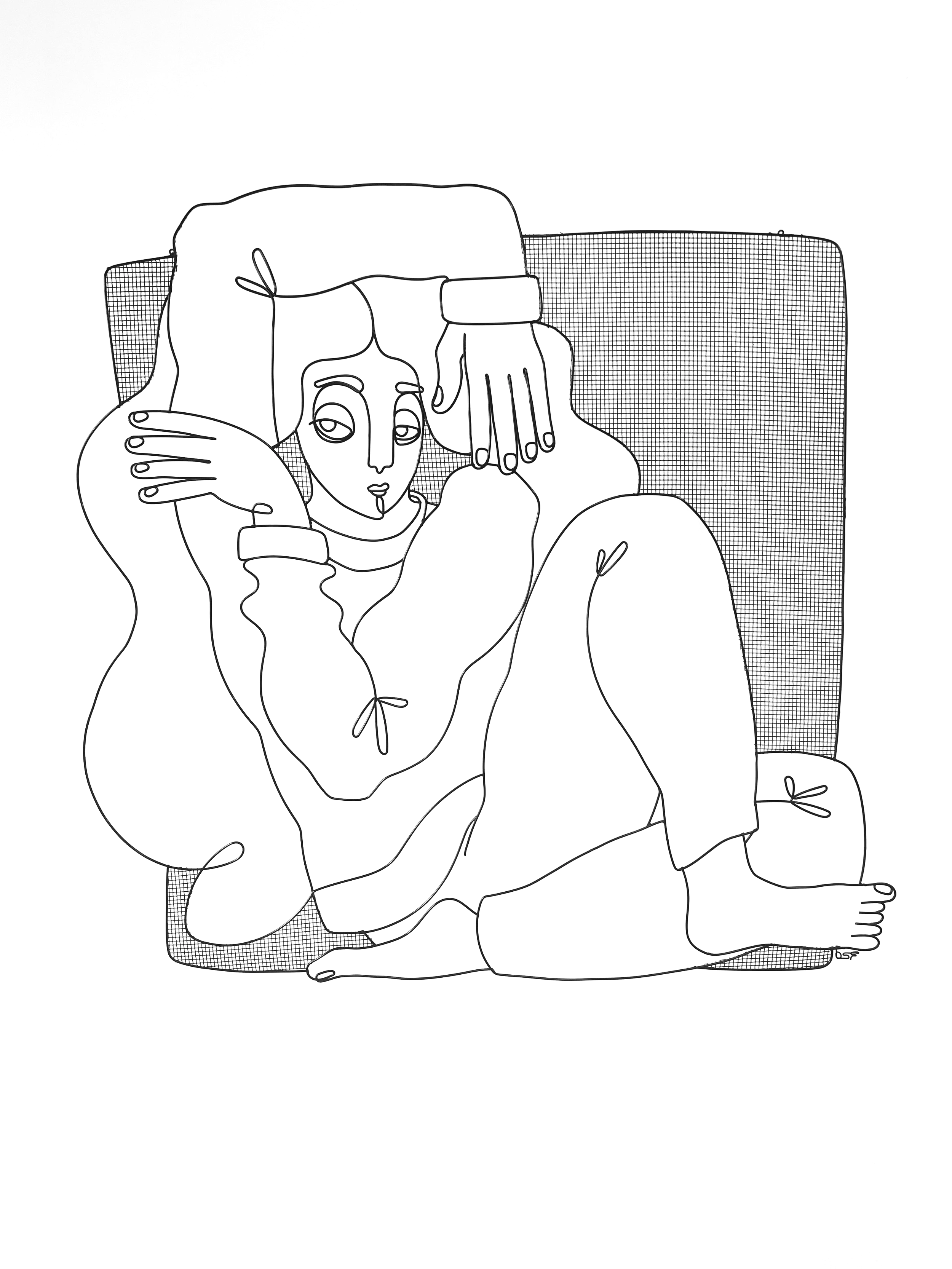 Folded Figure Composition 14, 2026, Powder Coated Steel, 25”x27”x1” 