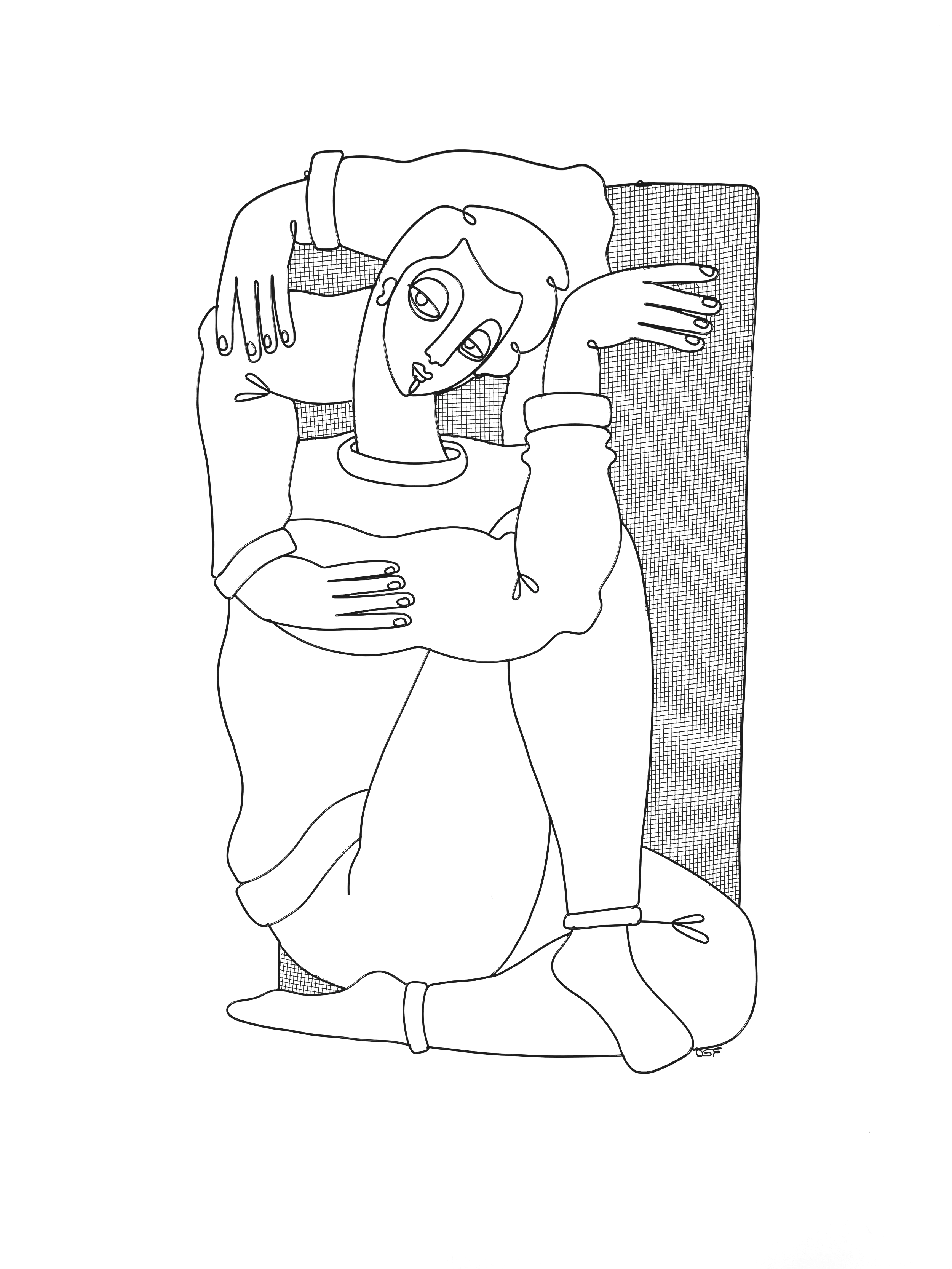 Folded Figure Composition 15, 2026, Powder Coated Steel, 28.5”x17”x1”