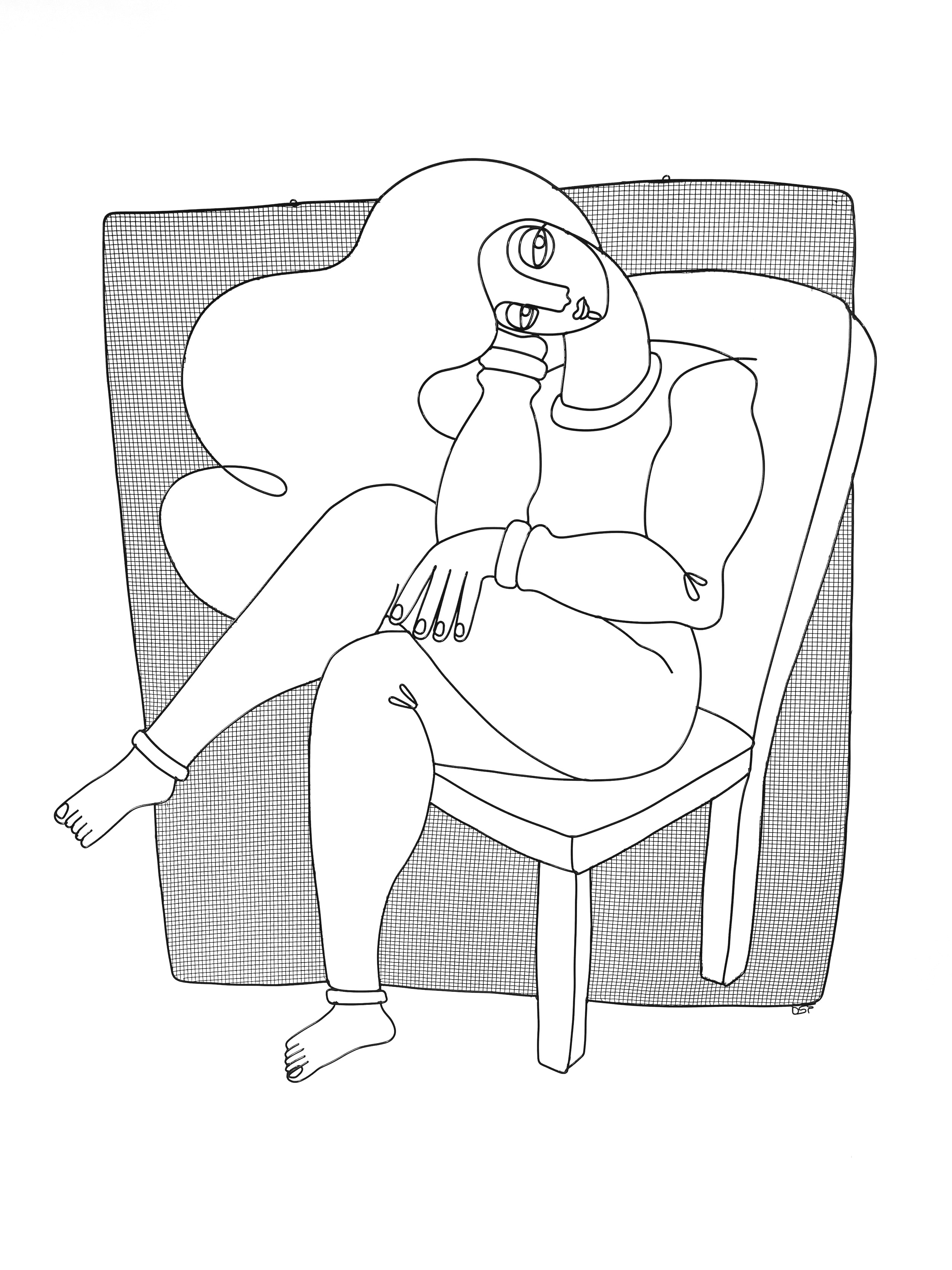 I'm Waiting, 2026, Powder Coated Steel, 28”x25”x1” 