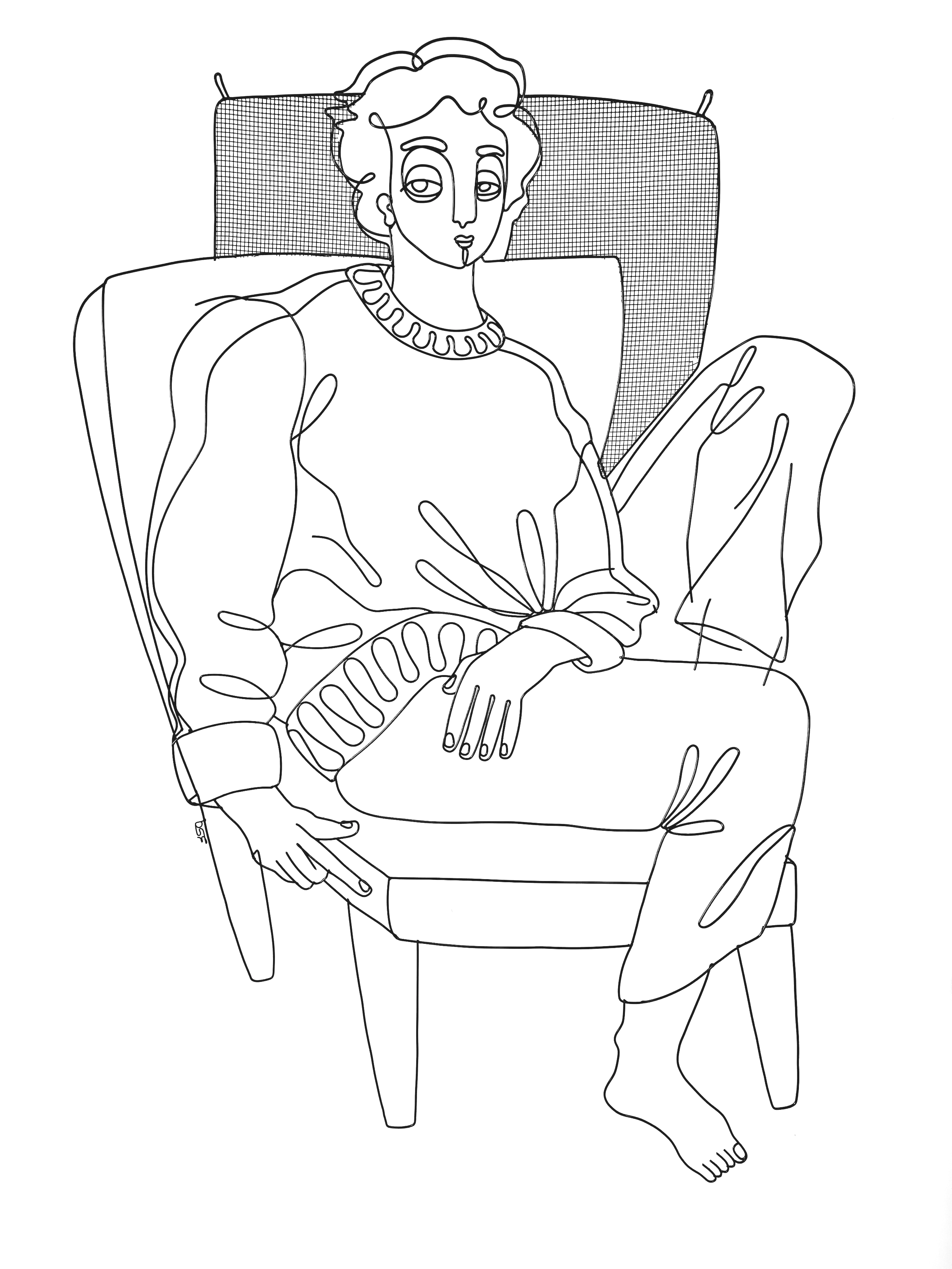 My Grandfather's Sweater, 2026, Powder Coated Steel, 38”x25”x3”