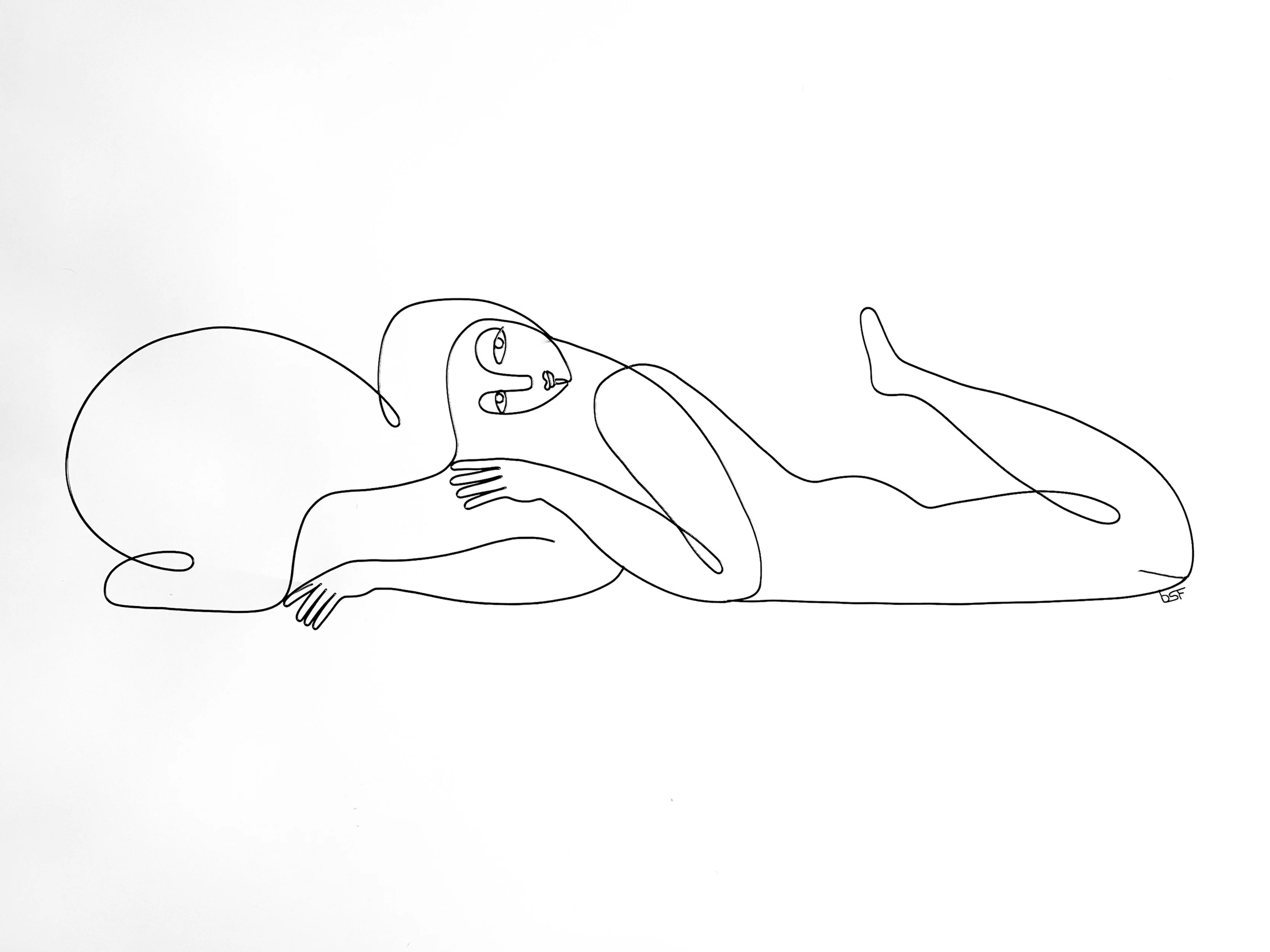 Folded Figure Composition 24, 2026, Powder Coated Steel, 34”x10”x3”