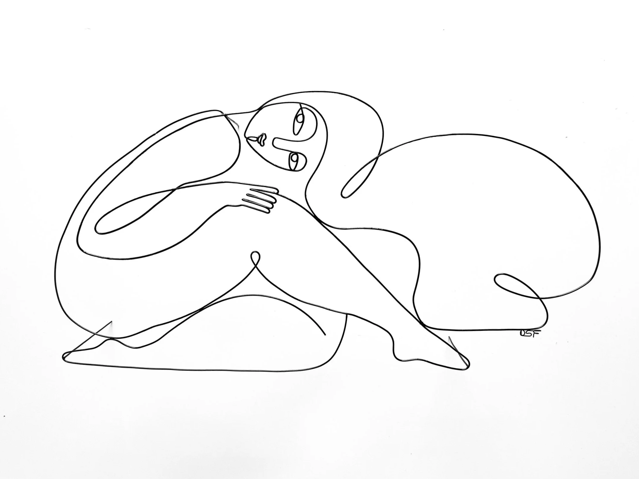 Folded Figure Composition 22, 2026, Powder Coated Steel, 21”x12”x3”
