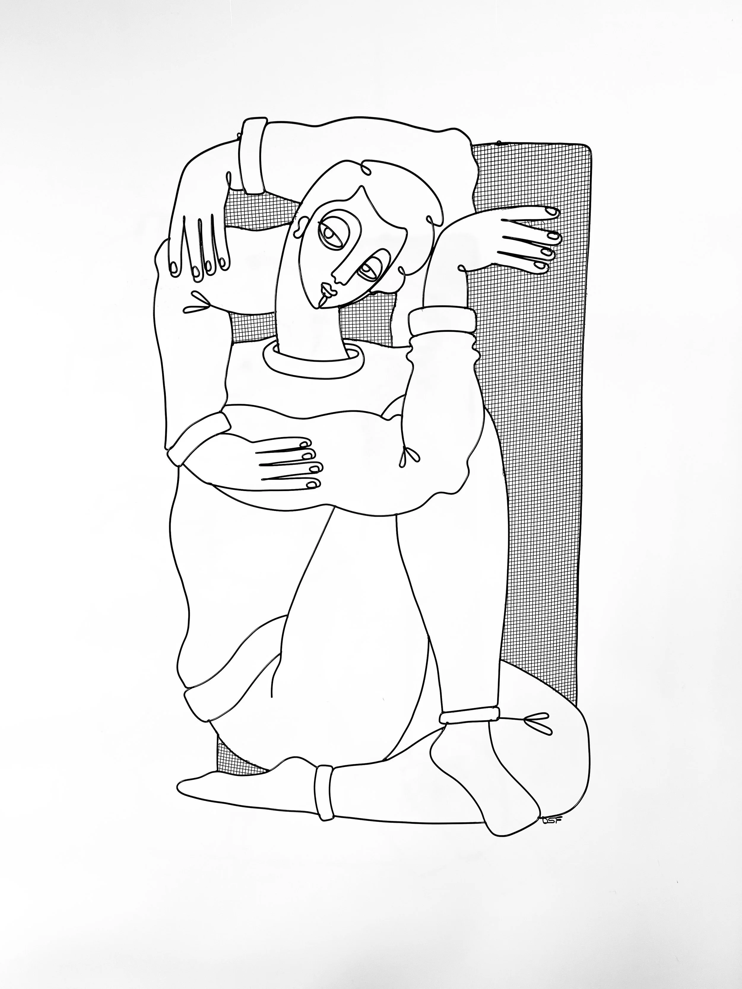 Folded Figure Composition 15, Powder Coated Steel, 17”x28.5”x6”