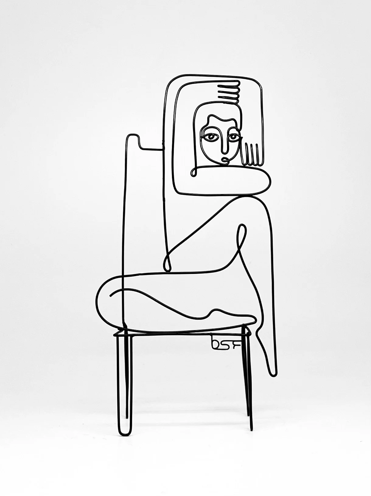 Anxious Sitter 1, 2025, Powder Coated Steel, 5”x11”x3”