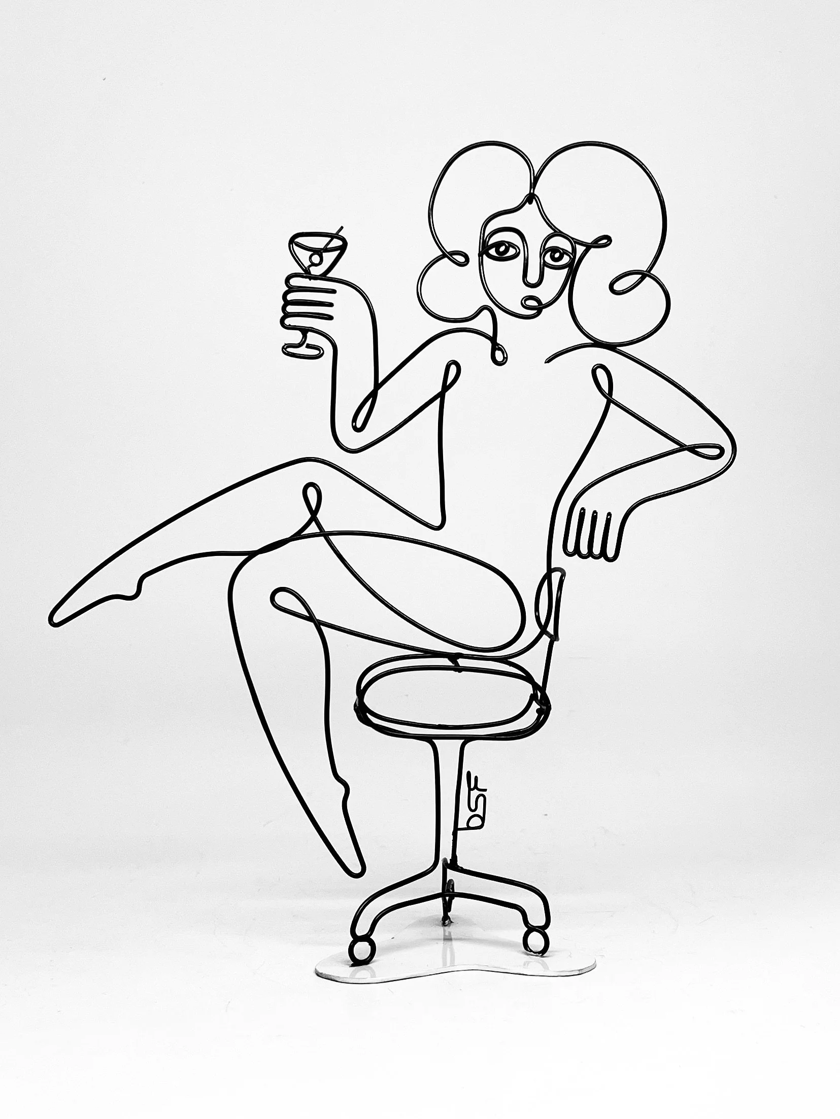 Honey I’m Working, 2025, Powder Coated Steel + Acrylic, 9”x10.5”x3"