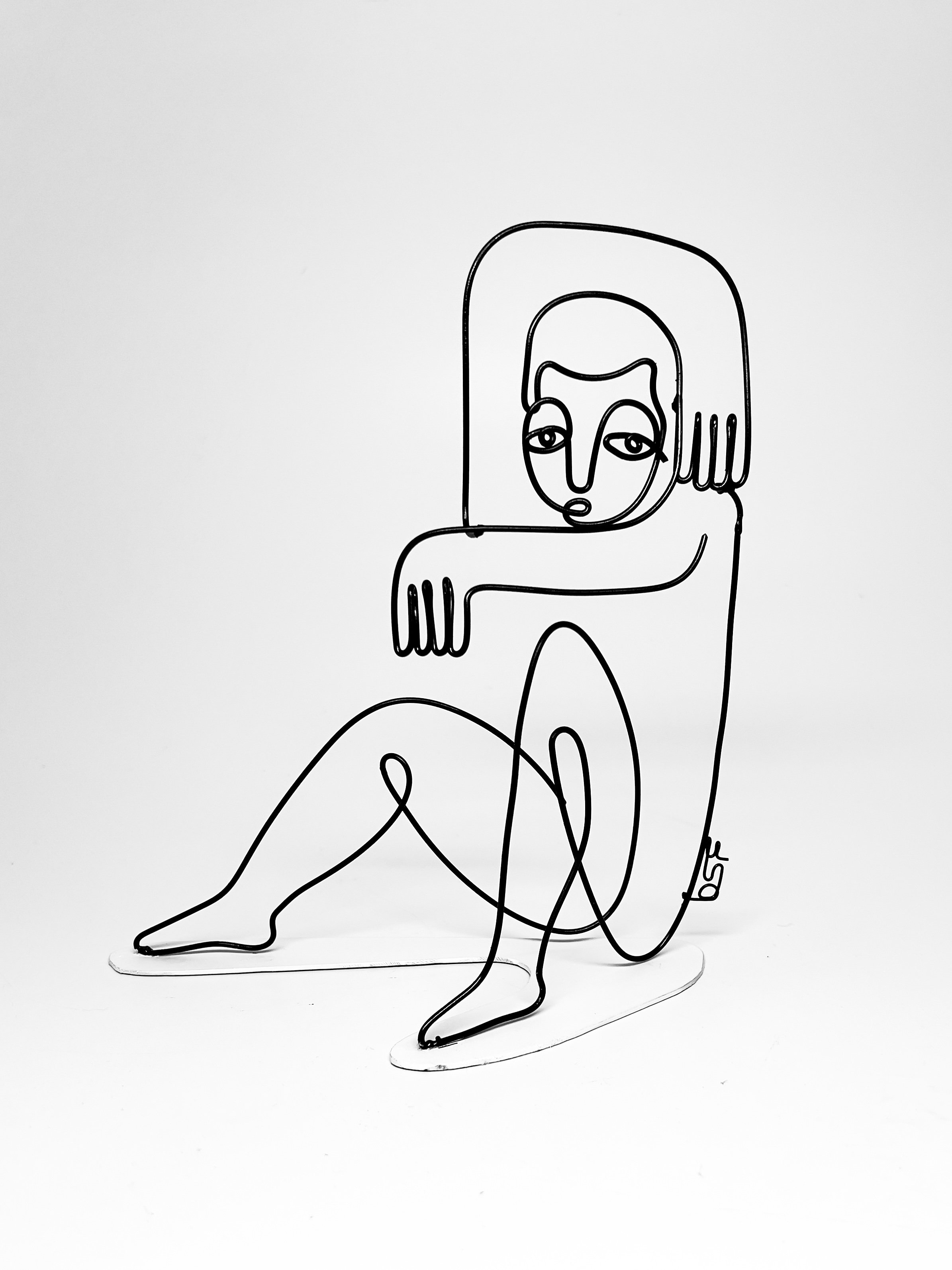 Anxious Sitter 8, 2025, Powder Coated Steel + Acrylic, 7”x9.5”x3”, $400 - available at Gray Loft Gallery (EBOS)