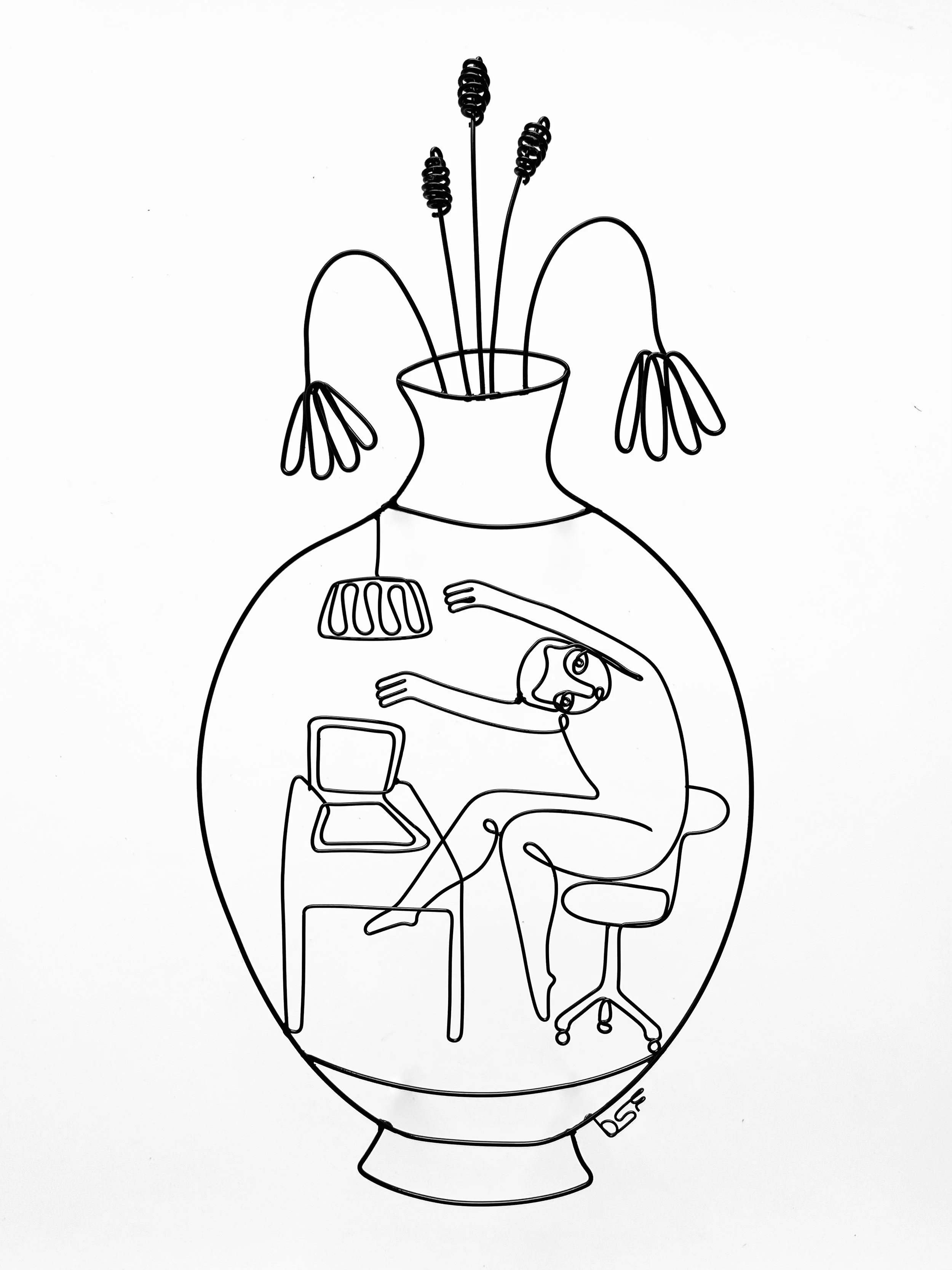 Ode to a Grecian Urn 9 (Workday), 2025, Powder Coated Steel, 9”x16”x3”, $900 - available at Gray Loft Gallery (EBOS)
