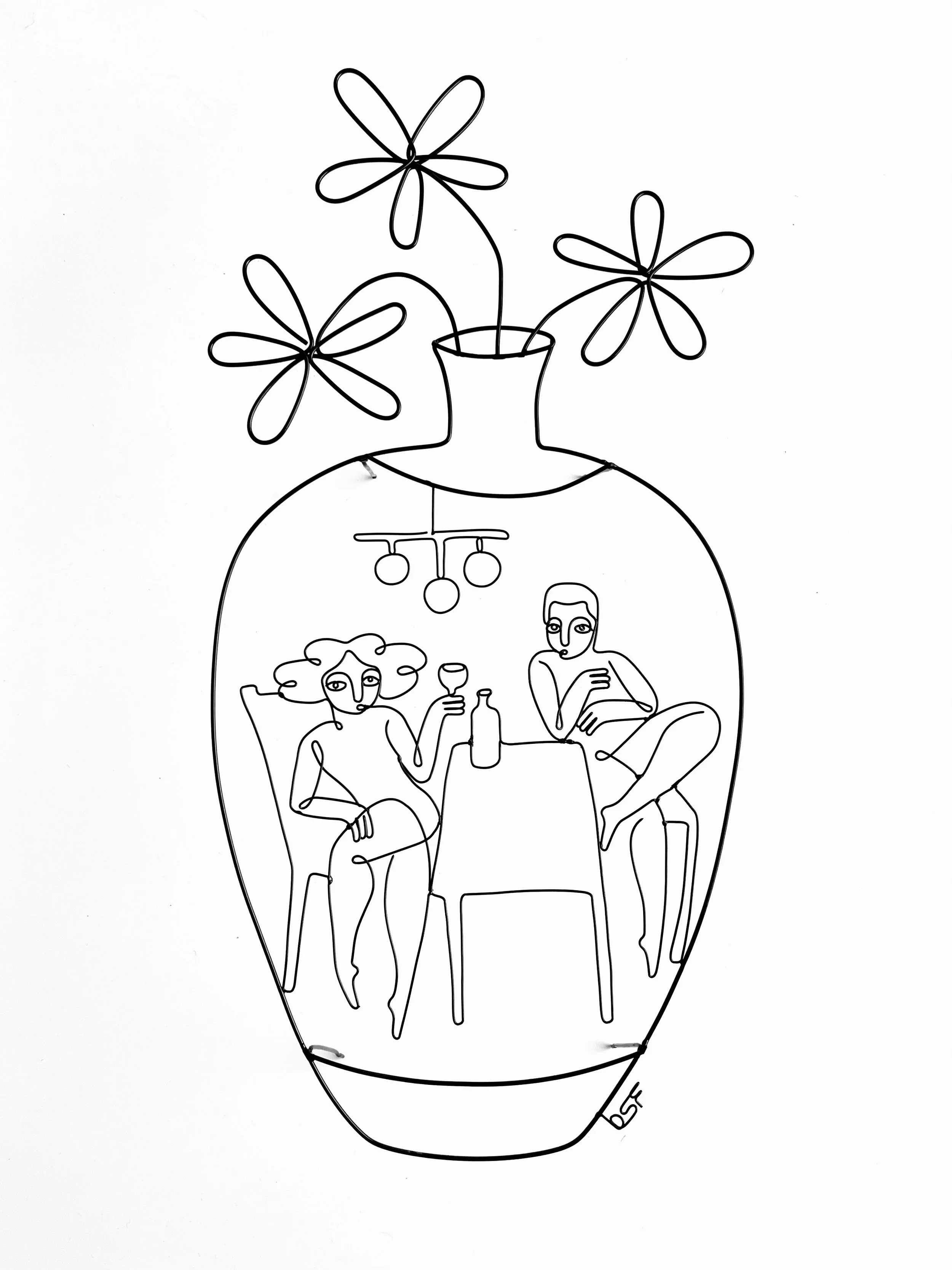 Ode to a Grecian Urn 14 (So What Do You Do For Work?), 2025, Powder Coated Steel, 8.5”x17”x3”