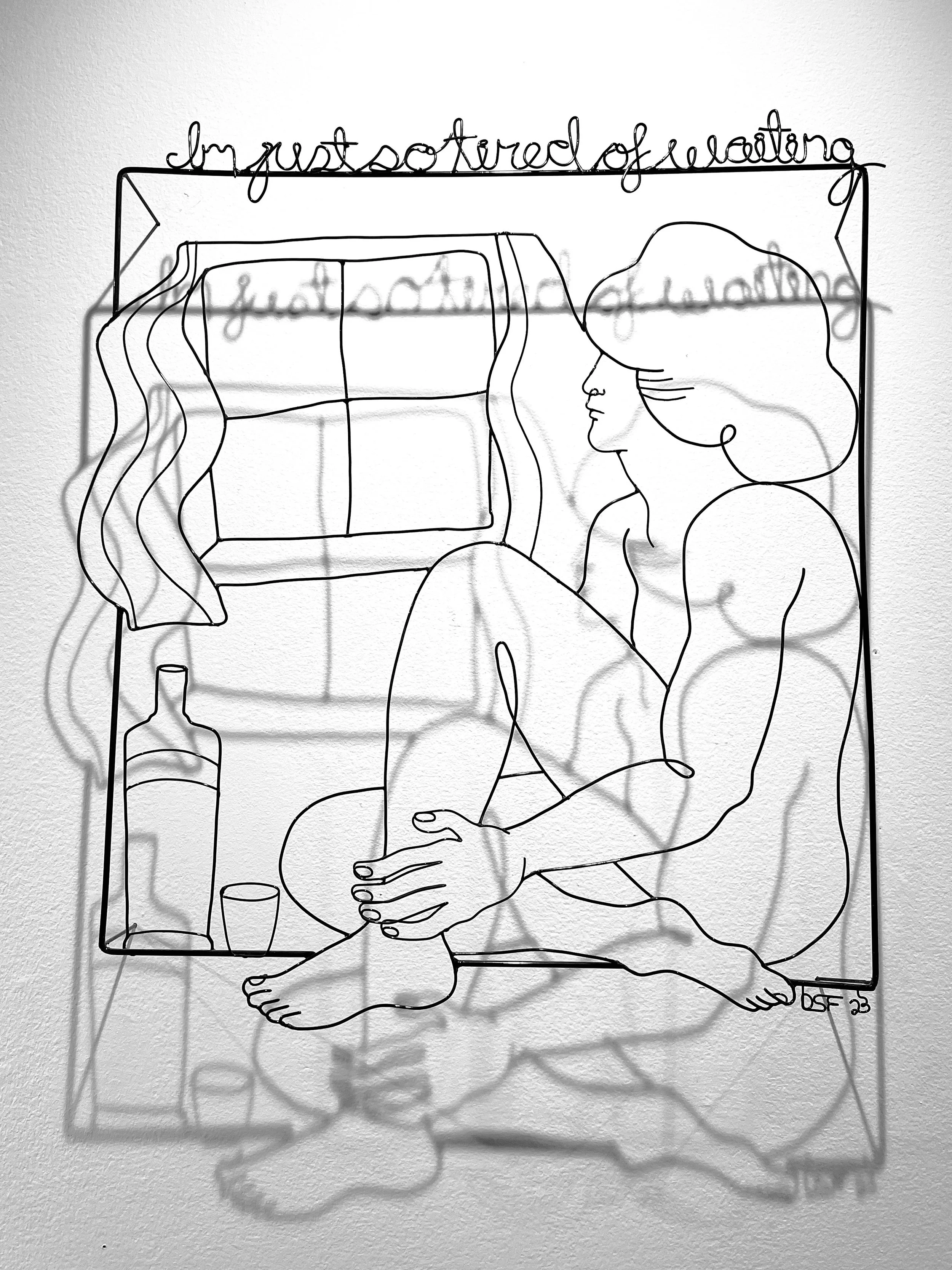 I'm Just So Tired of Waiting, Powder Coated Steel, 25"x27"x4"