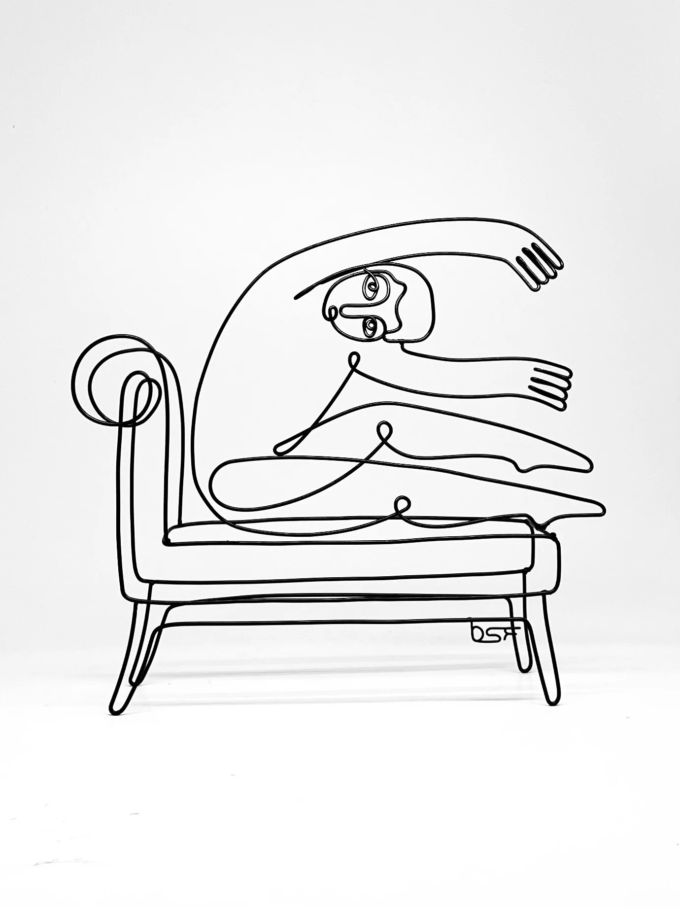 Anxious Sitter 3, 2025, Powder Coated Steel, 8.5”x8.5”x3”