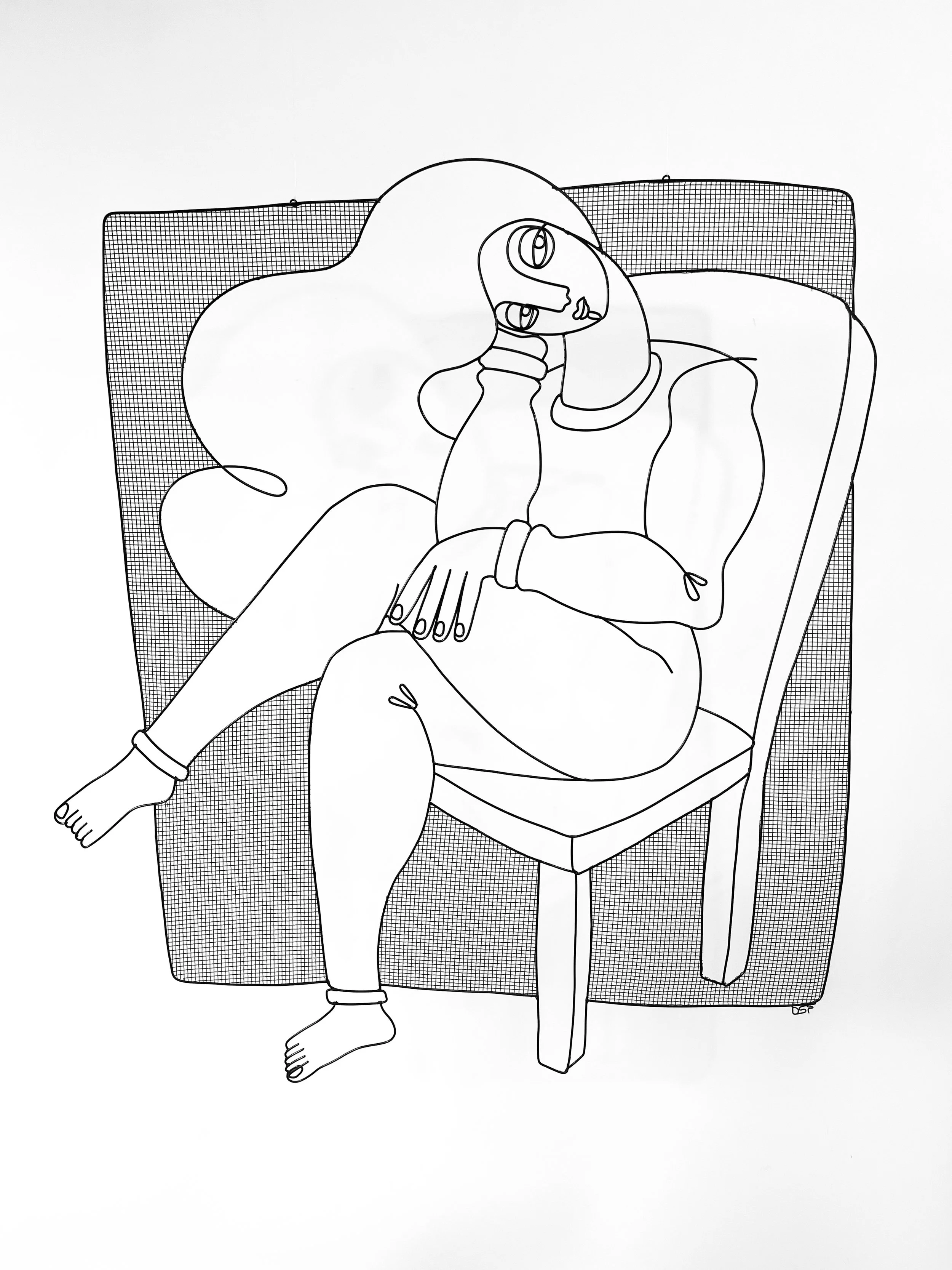 I'm Waiting, Powder Coated Steel, 25”x28”x6” 