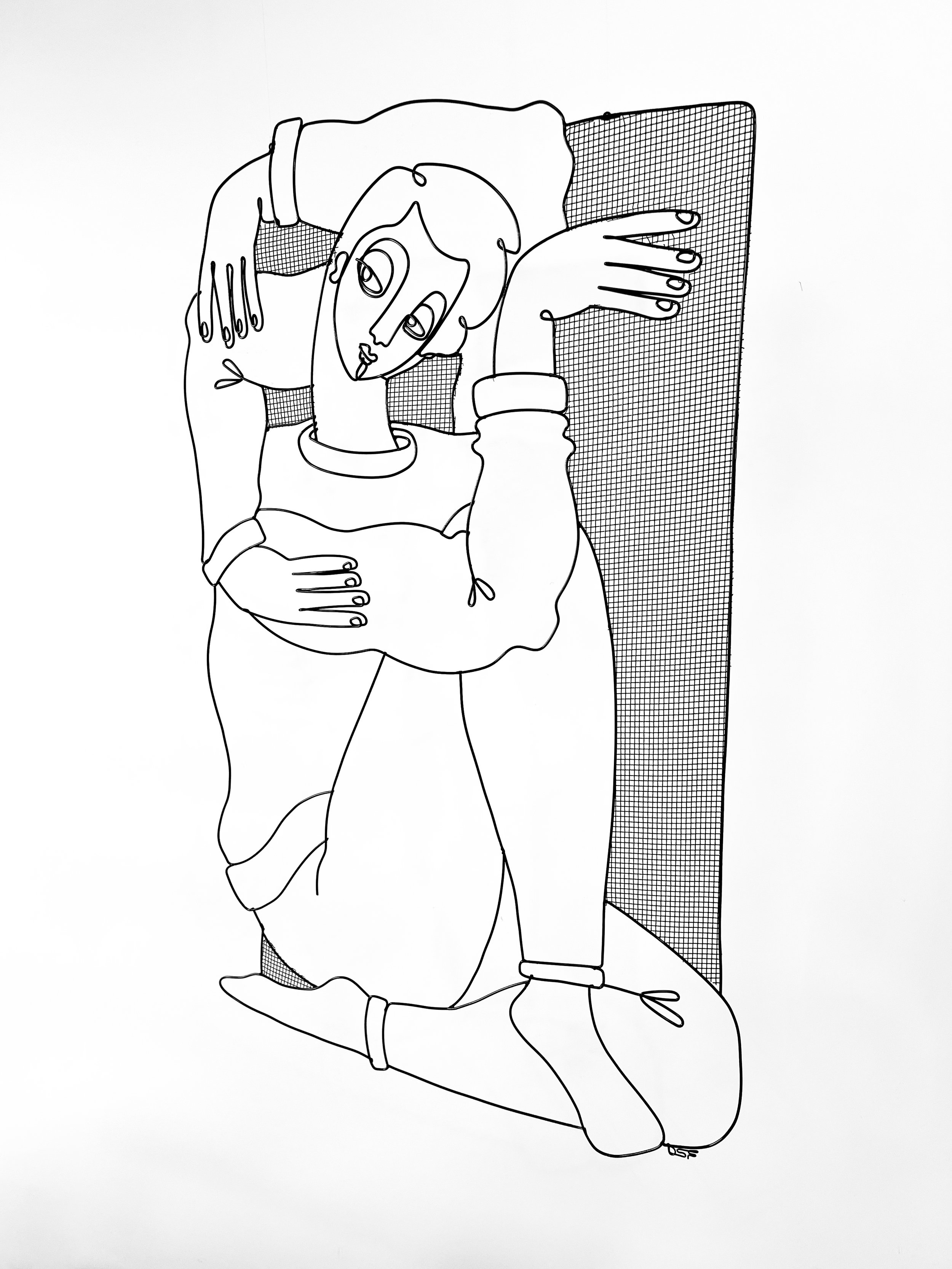 Folded Figure Composition 15, side view