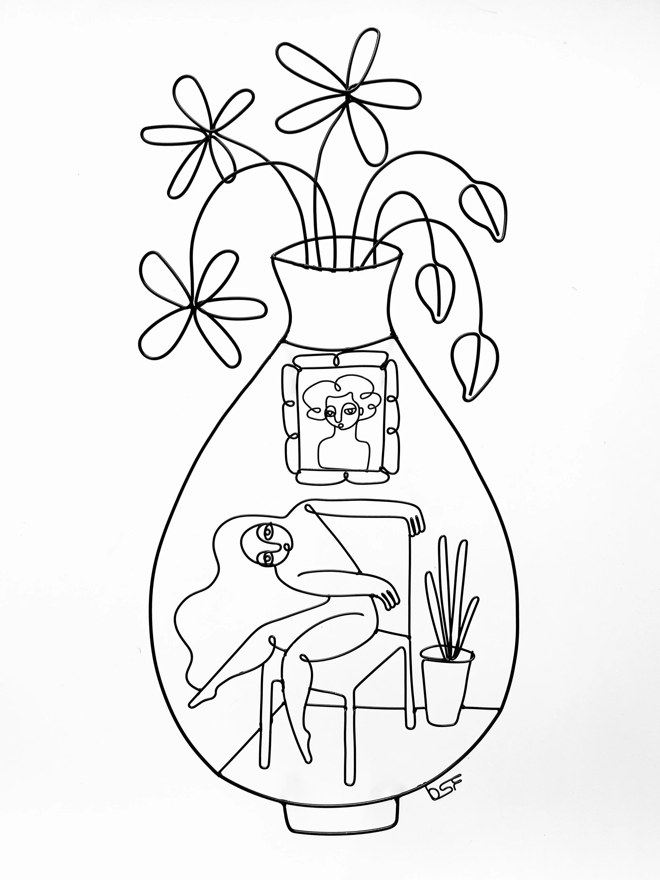 Ode to a Grecian Urn 12 (Take a Seat), 2025, Powder Coated Steel, 9.5”x17”x3”, $900 - available at Gray Loft Gallery (EBOS)
