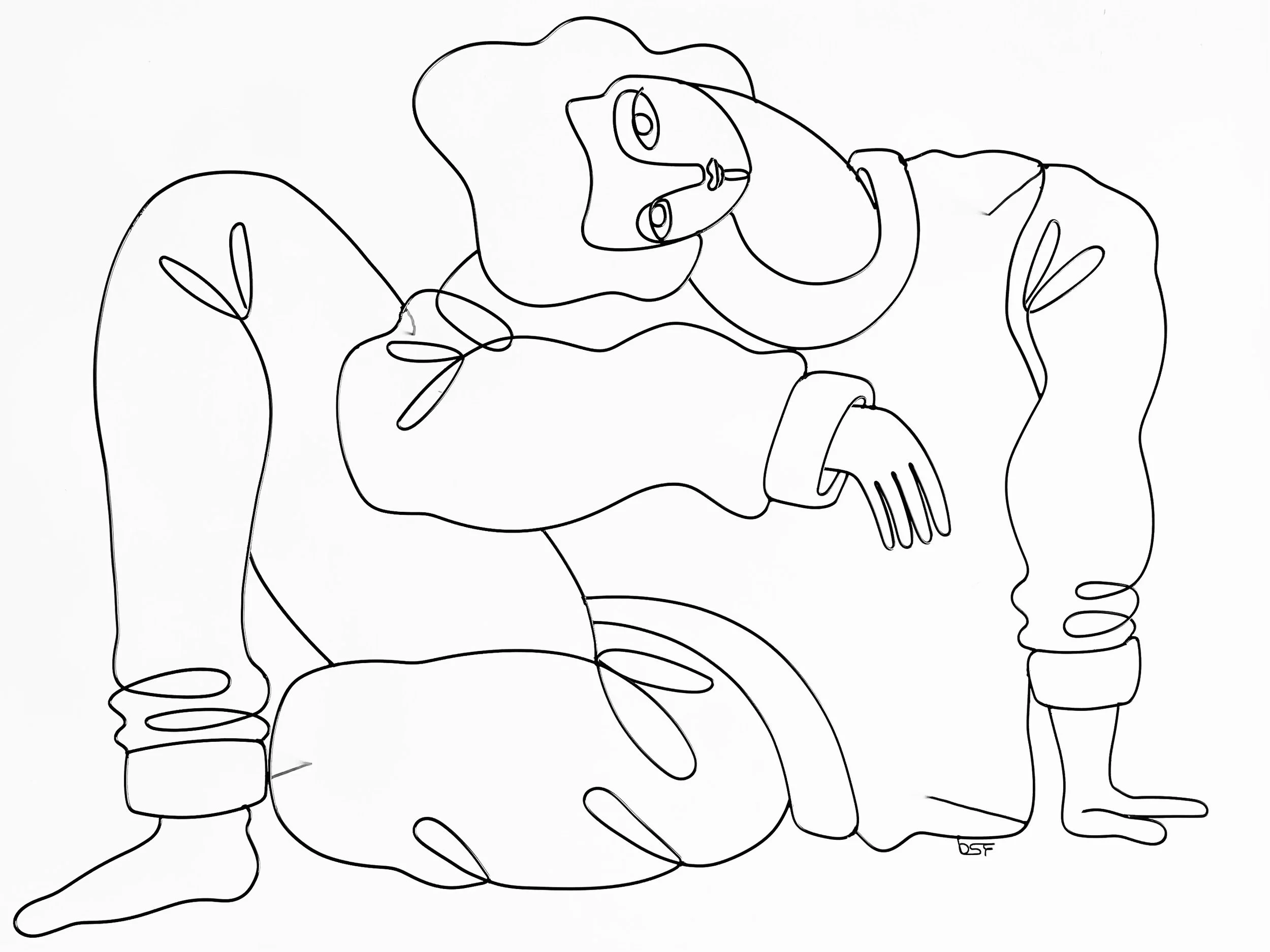 Folded Figure Composition 13, Powder Coated Steel, 19"x15"x3"