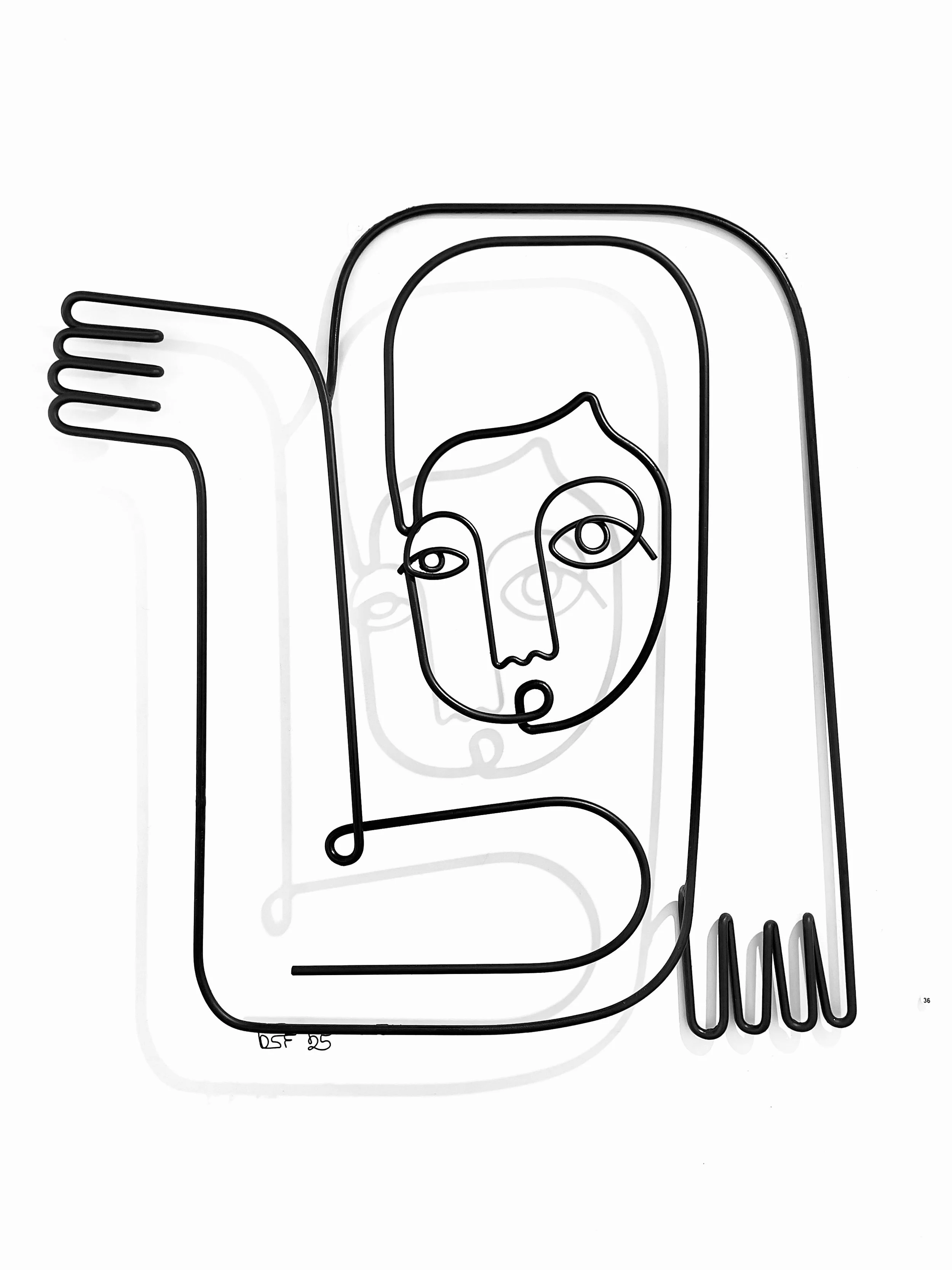 Walter, 2025, Steel + Acrylic, 30”x28”x3”, $2500 - available at Gray Loft Gallery (EBOS)