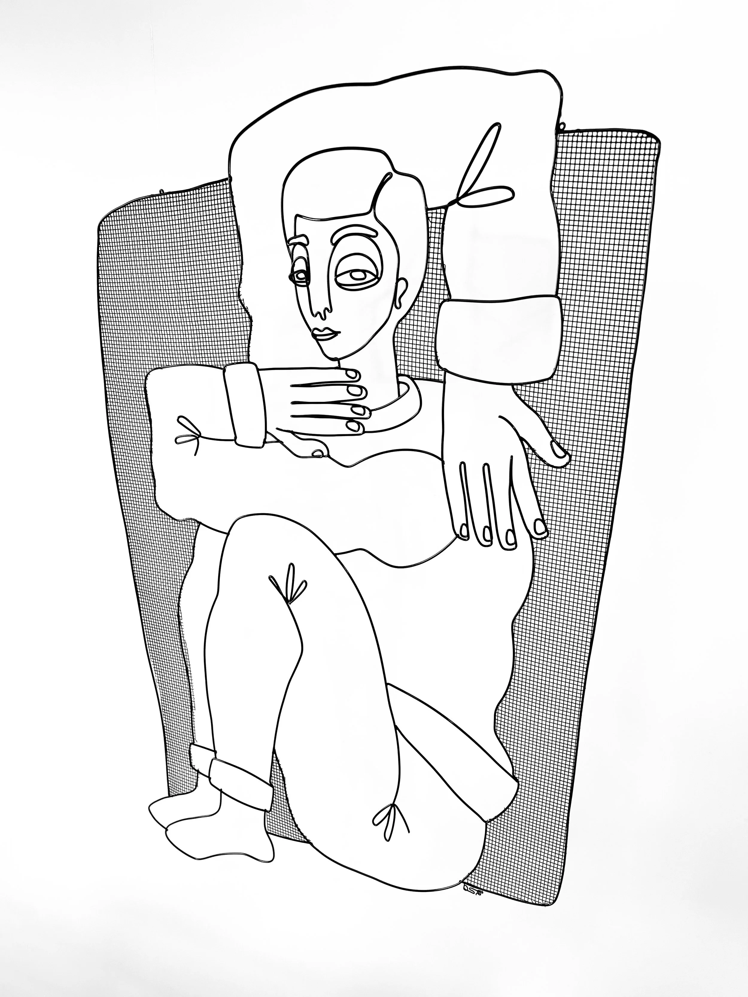 Folded Figure Composition 16, side view