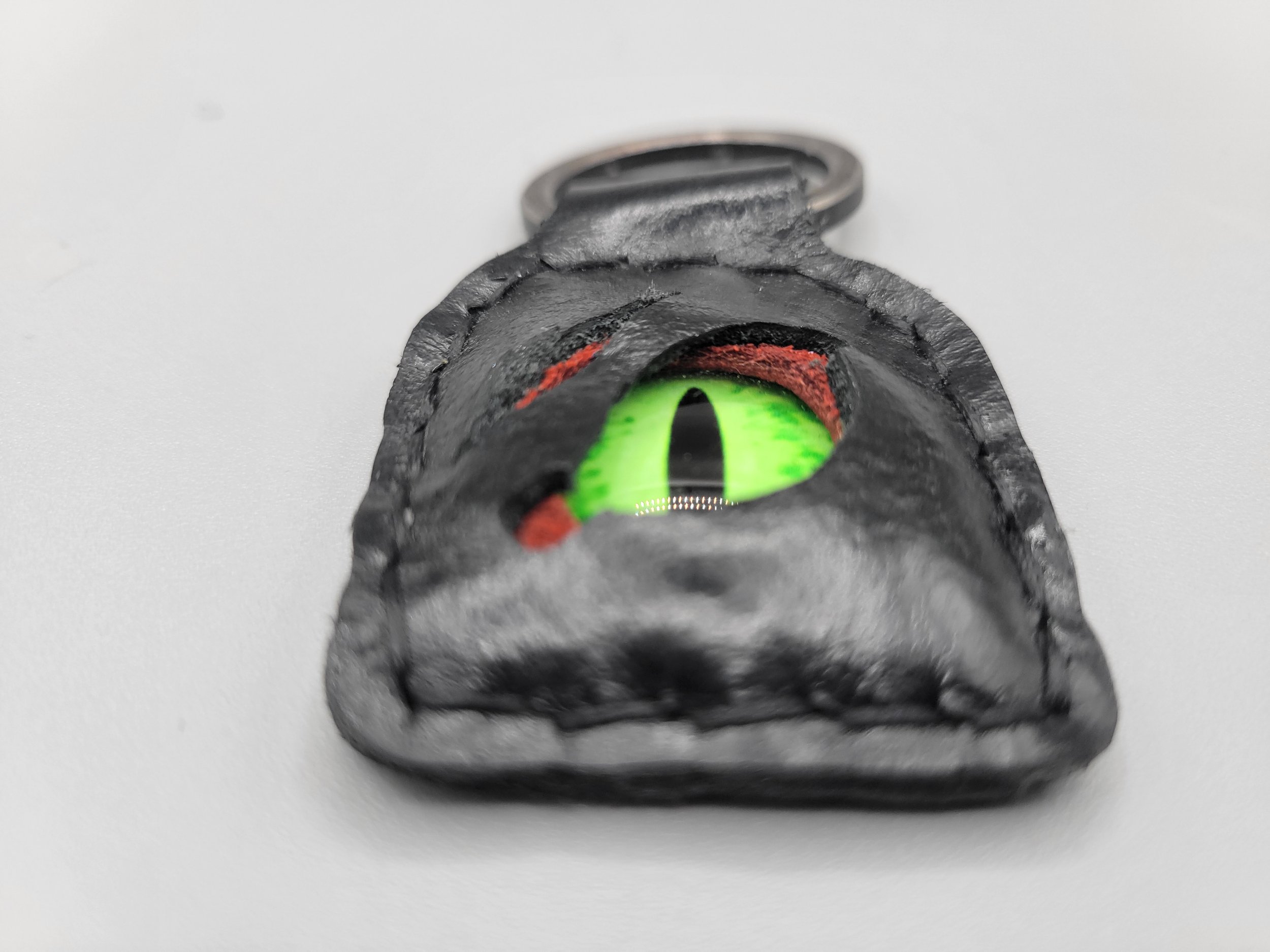 Creature Eye keychain in Wasteland Black - Handcrafted at American Ruin Ventura Oddities Shop