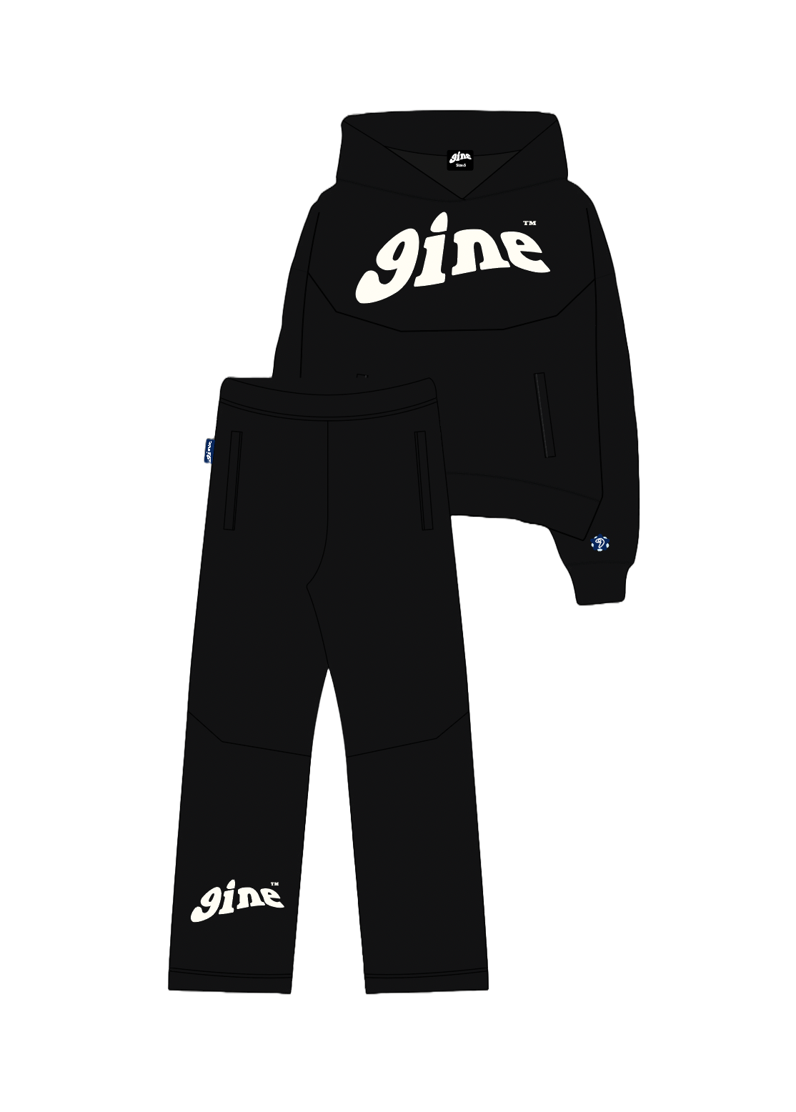 Black Flower Cross Tracksuit