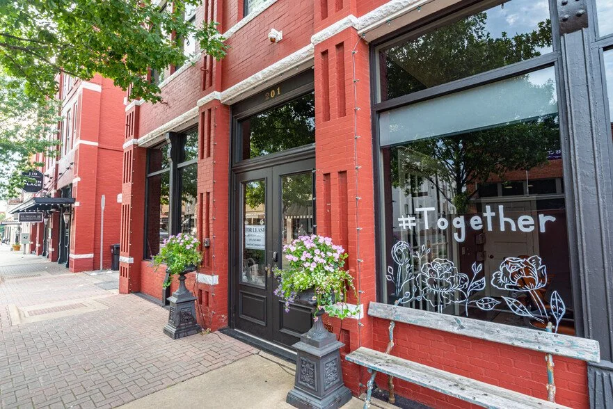 Exterior of Acadia Psychotherapy & Associates at Located in Historic Downtown McKinney 201 W. Virginia St., Suite 205 McKinney, TX 75069